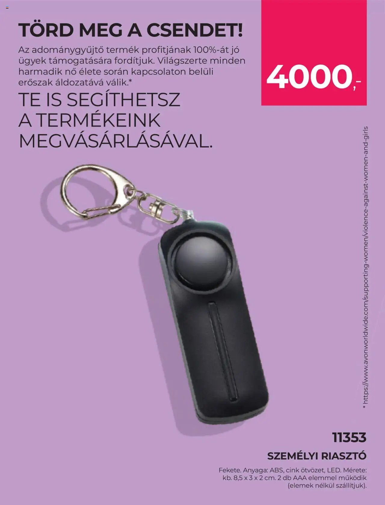 Avon újság 2025.09.01. Katalógus AVON - Adománygyűjtő katalógus (2025-09-01 - 2025-09-30)