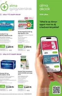 Alma Gyógyszertárak újság 2026.07.01. Alma Gyógyszertárak akciós újság