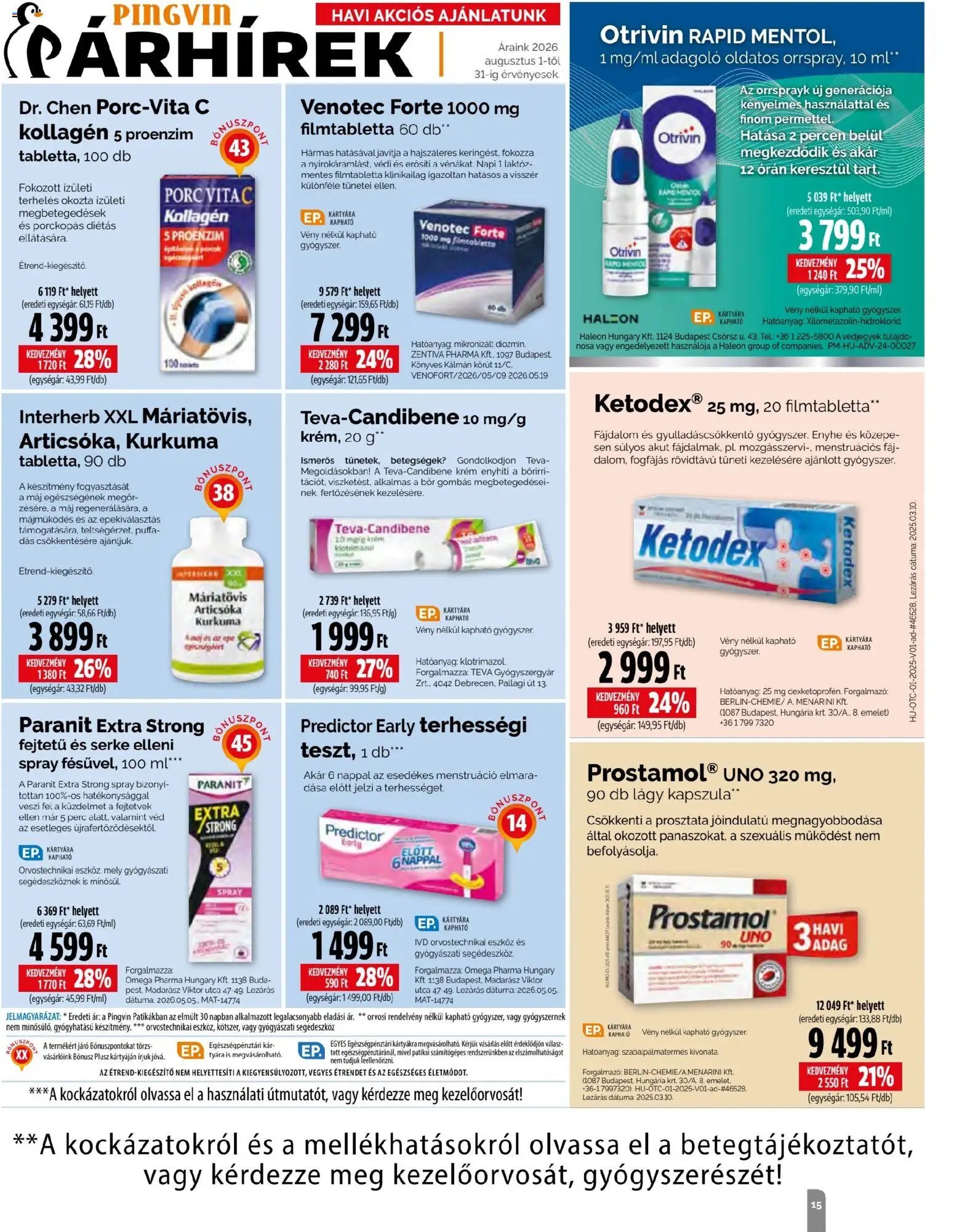 Pingvin Patika újság 2026.08.01. Pingvin Patika Magazin