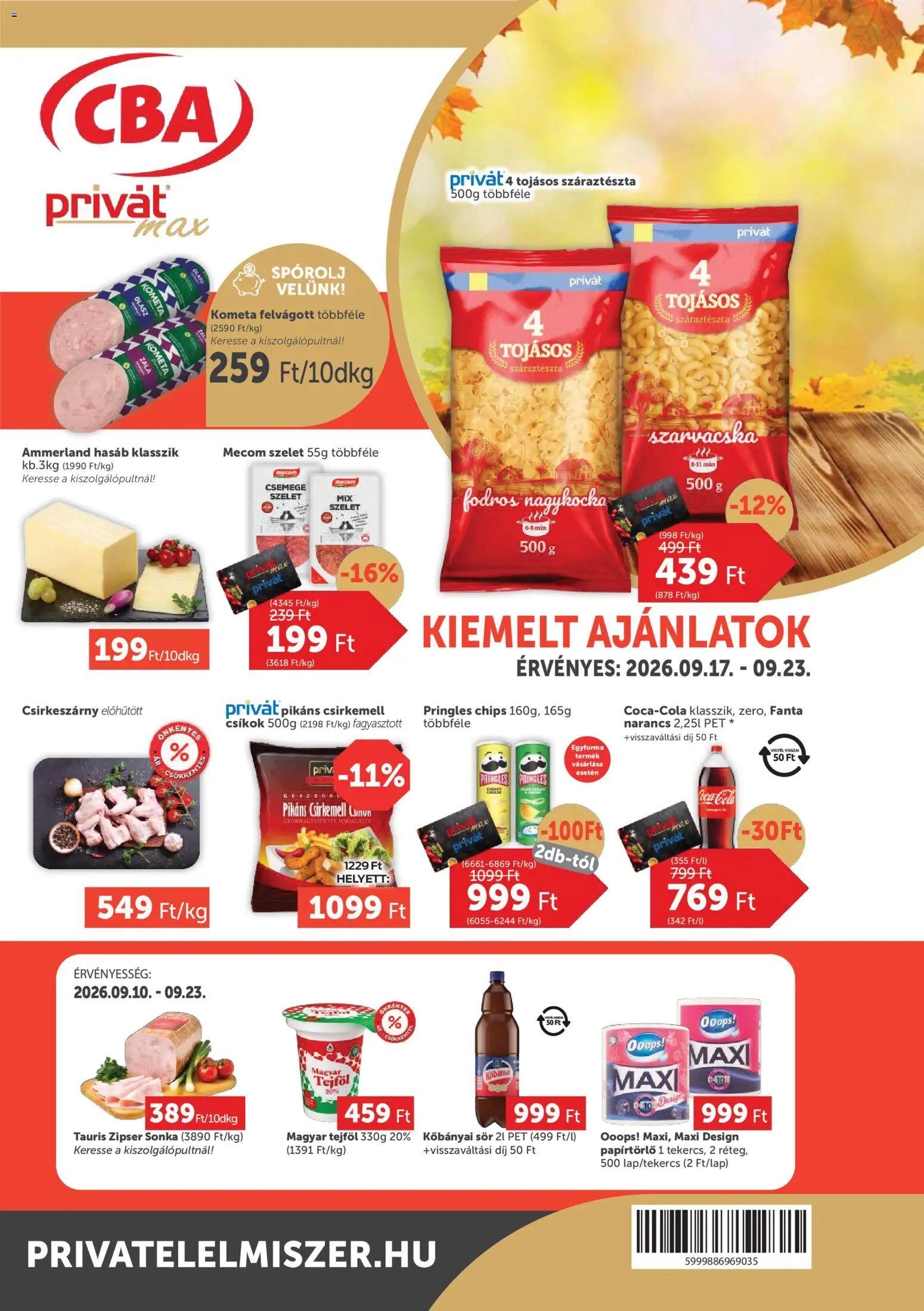 PRIVÁT újság 2026.09.17. PRIVÁT Aktuális szórólap MAX