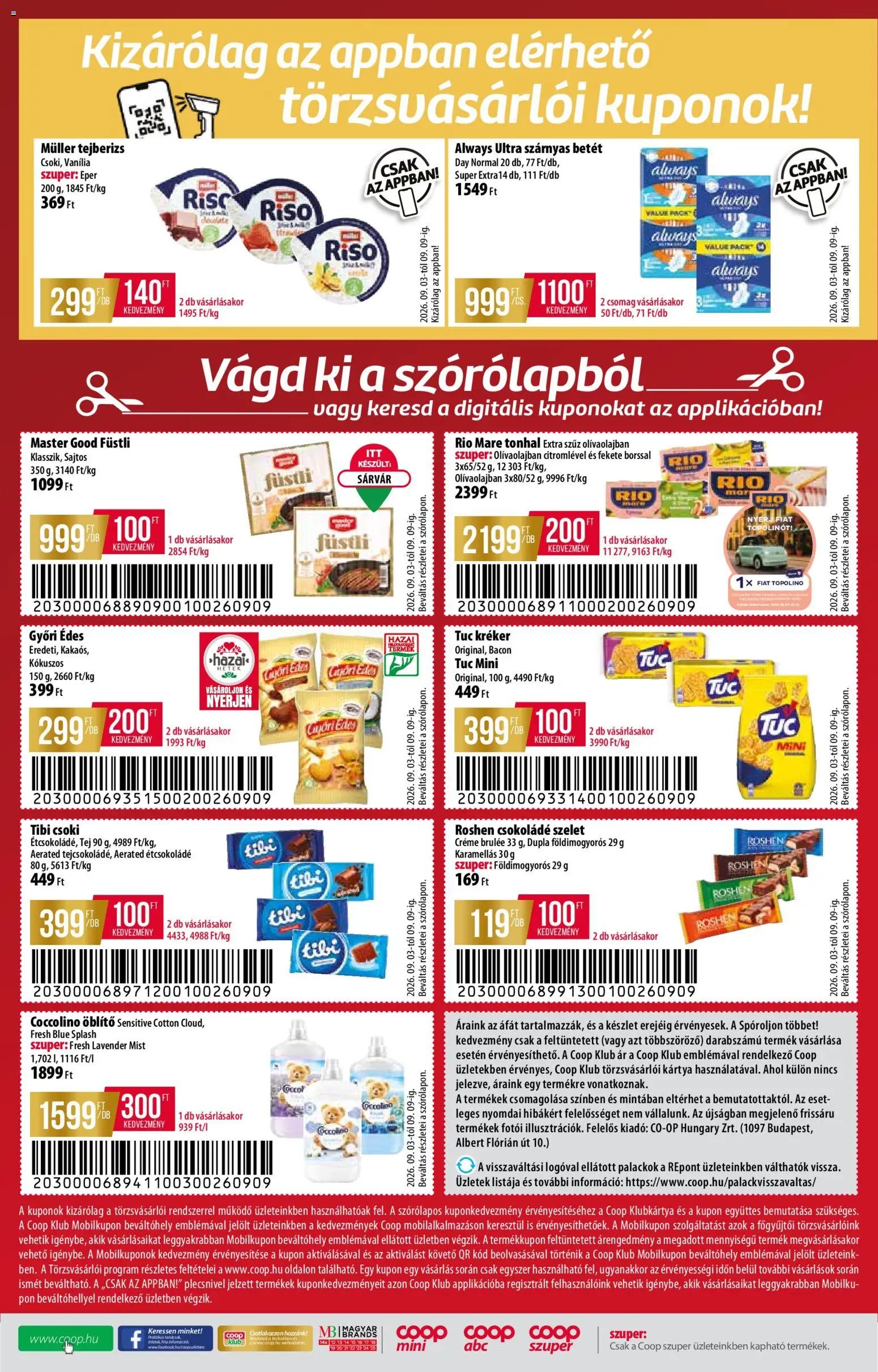 COOP újság 2026.09.03. COOP - Abc & szuper / Alföld Pro-Coop Zrt.