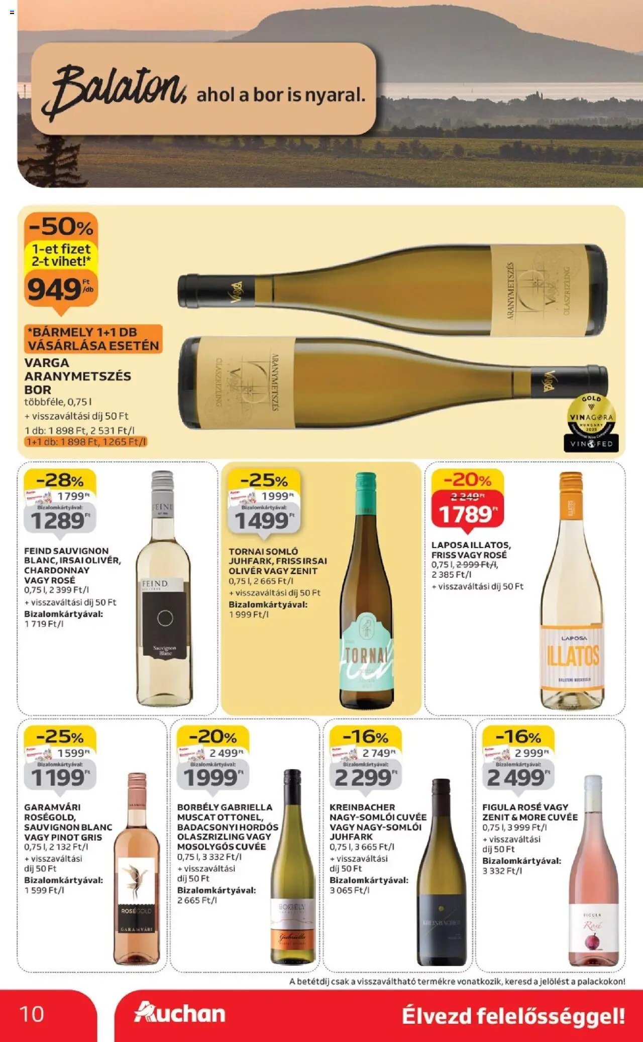 Auchan újság 2025.10.02. Bor ajánlataink (2025-10-02 - 2025-10-22)