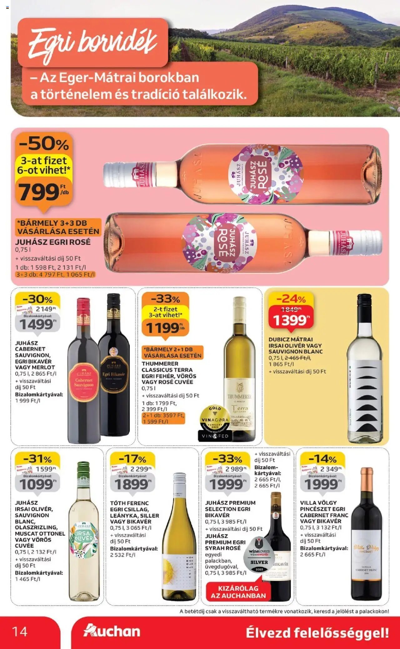 Auchan újság 2025.10.02. Bor ajánlataink (2025-10-02 - 2025-10-22)
