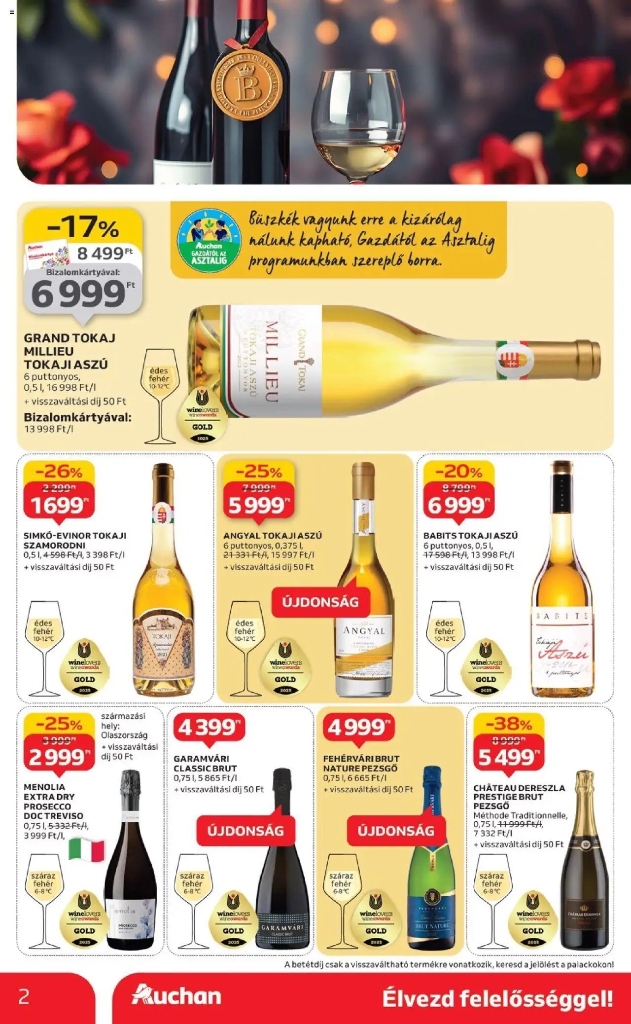 Auchan újság 2025.10.02. Bor ajánlataink (2025-10-02 - 2025-10-22)