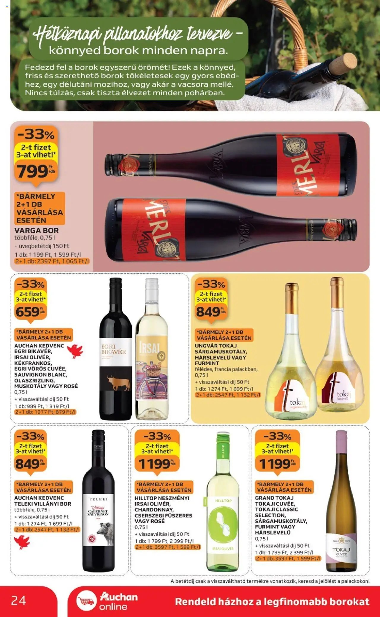 Auchan újság 2025.10.02. Bor ajánlataink (2025-10-02 - 2025-10-22)