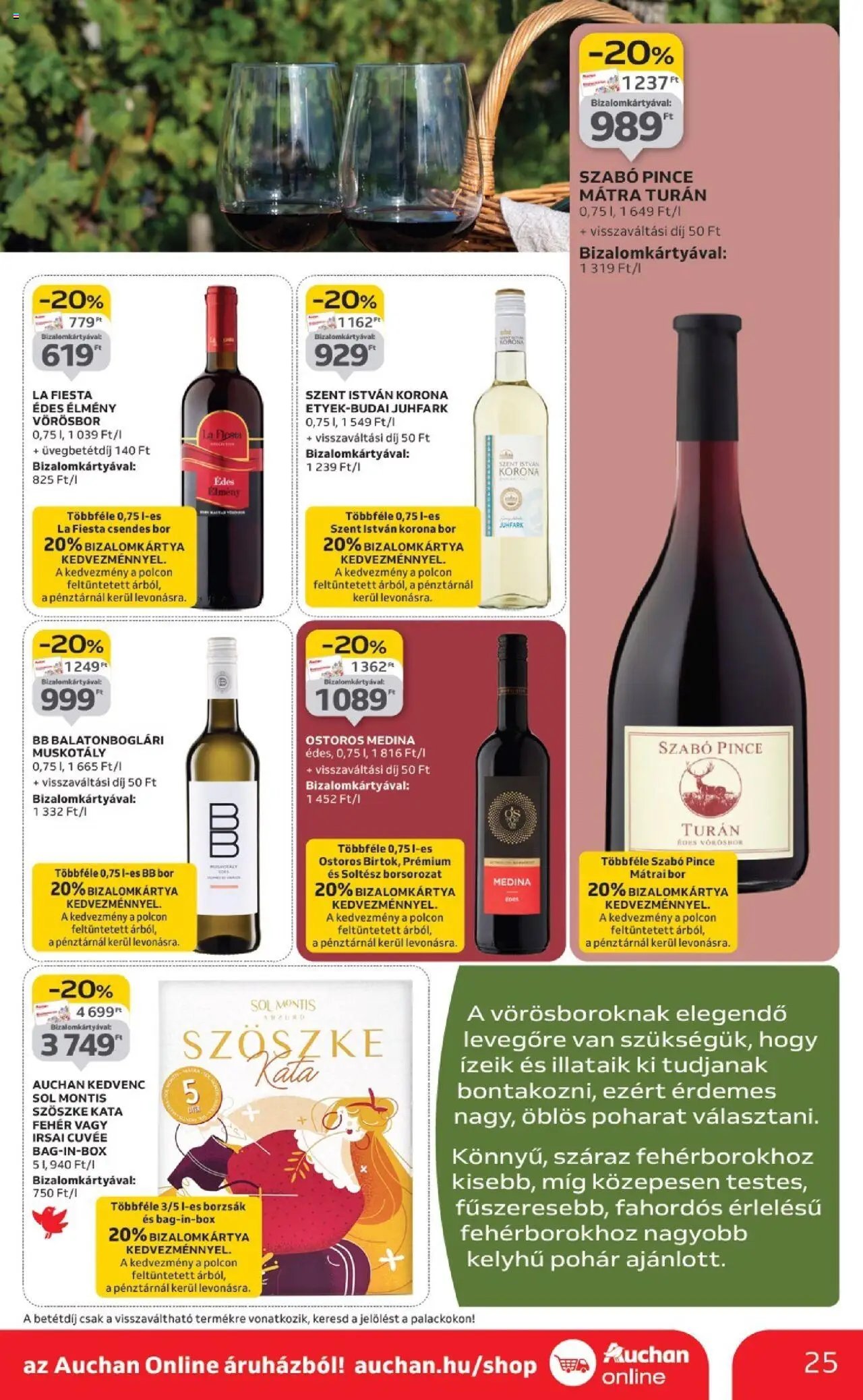 Auchan újság 2025.10.02. Bor ajánlataink (2025-10-02 - 2025-10-22)