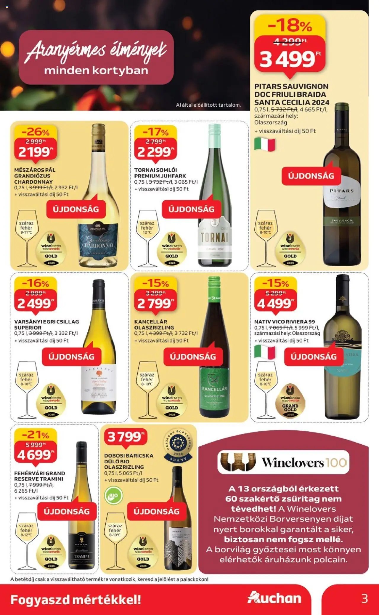 Auchan újság 2025.10.02. Bor ajánlataink (2025-10-02 - 2025-10-22)