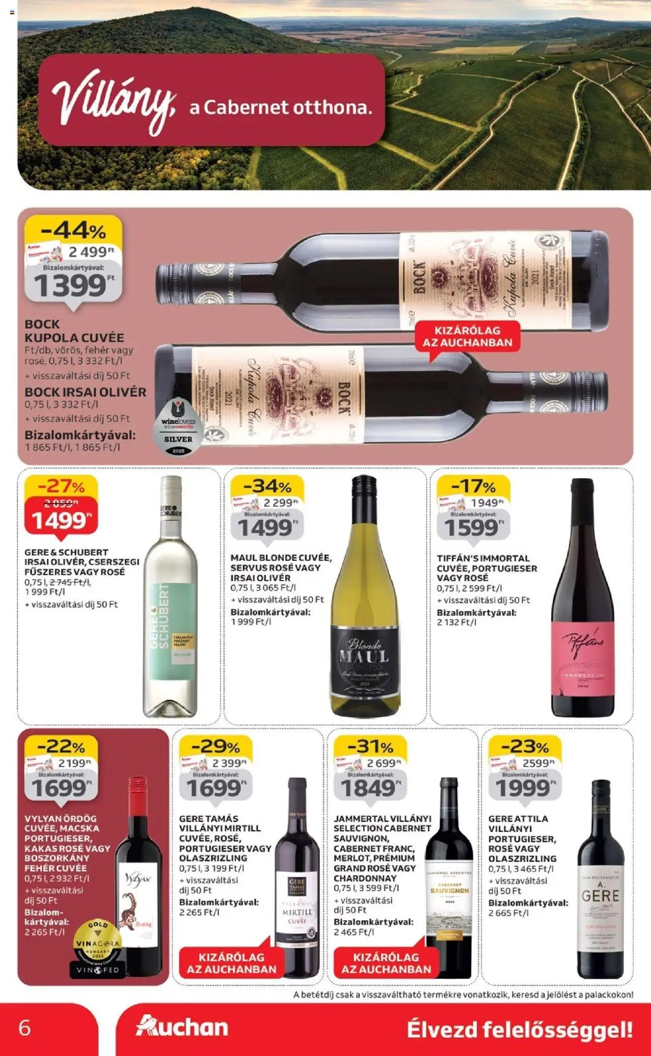 Auchan újság 2025.10.02. Bor ajánlataink (2025-10-02 - 2025-10-22)
