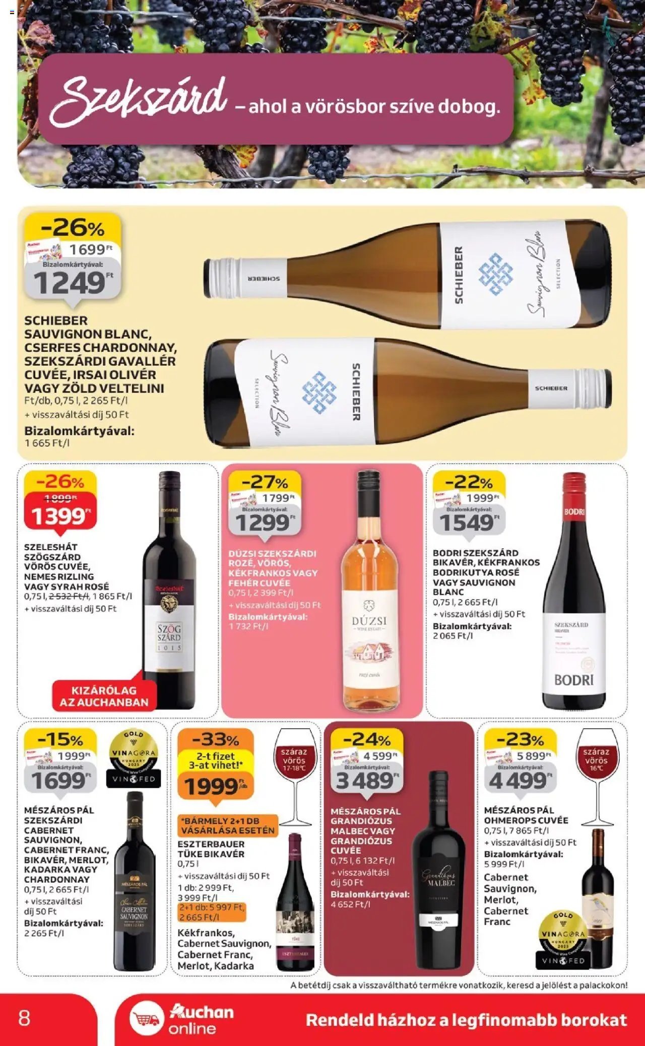 Auchan újság 2025.10.02. Bor ajánlataink (2025-10-02 - 2025-10-22)