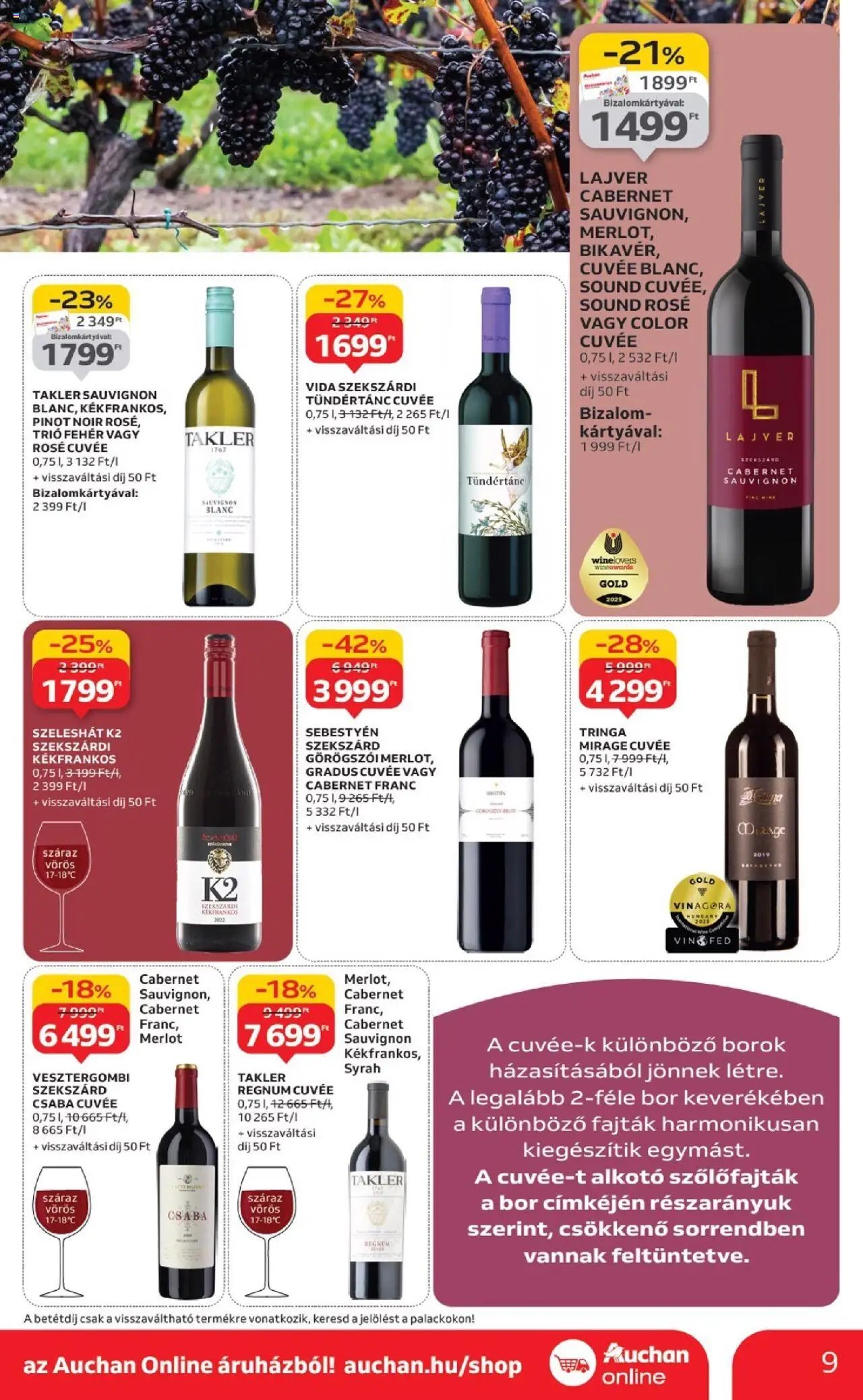 Auchan újság 2025.10.02. Bor ajánlataink (2025-10-02 - 2025-10-22)