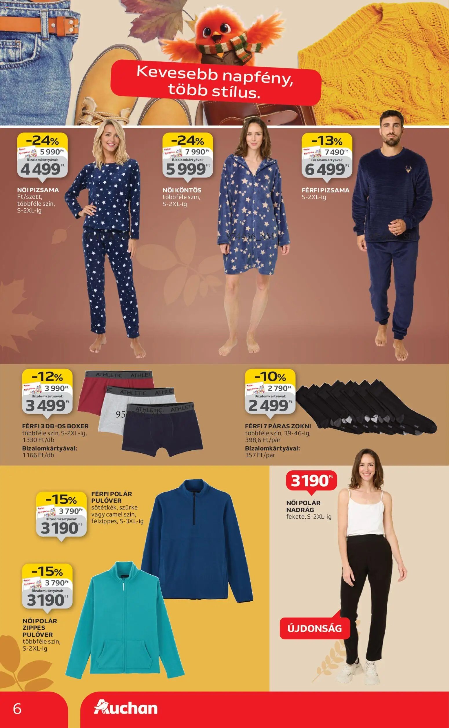 Auchan újság 2025.10.30. Őszi ruházati termékajánlataink hipermarketekben (2025-10-30 - 2025-11-26)