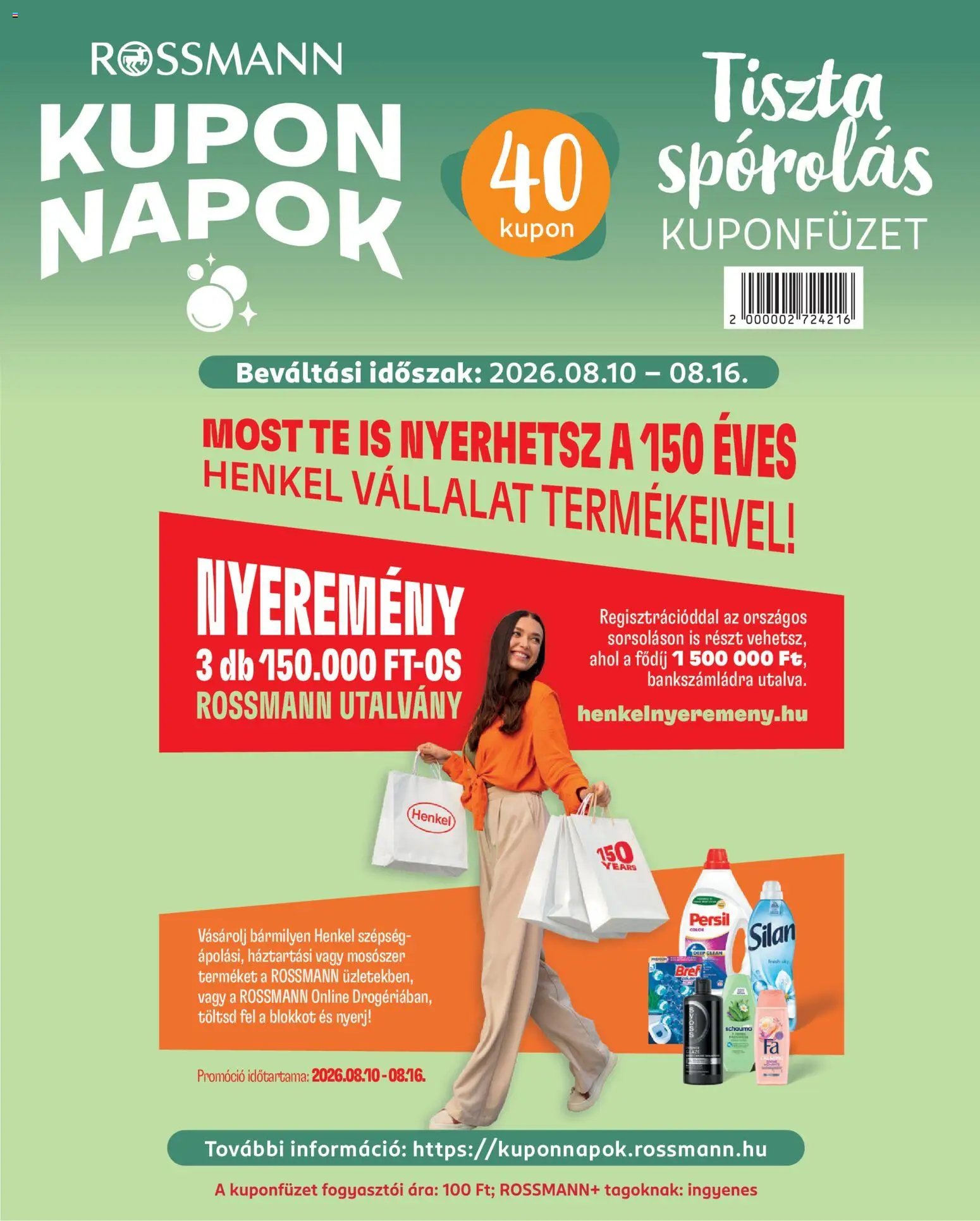 Rossmann újság 2026.08.10. Rossmann Kupon Napok