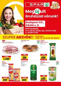 Spar újság 2026.04.23. Spar Bp XXI., Kikötő u üzlet megújulás (2026-04-23 - 2026-04-29)