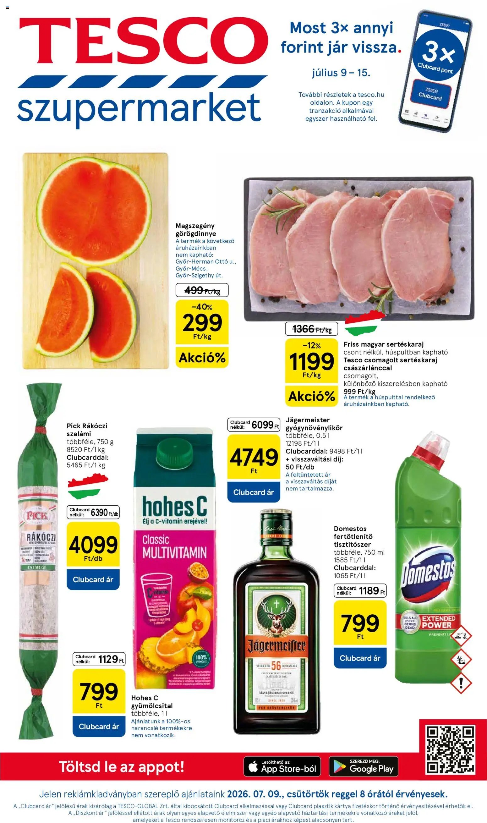 Tesco újság 2026.07.09. Tesco Szupermarket akciós újság