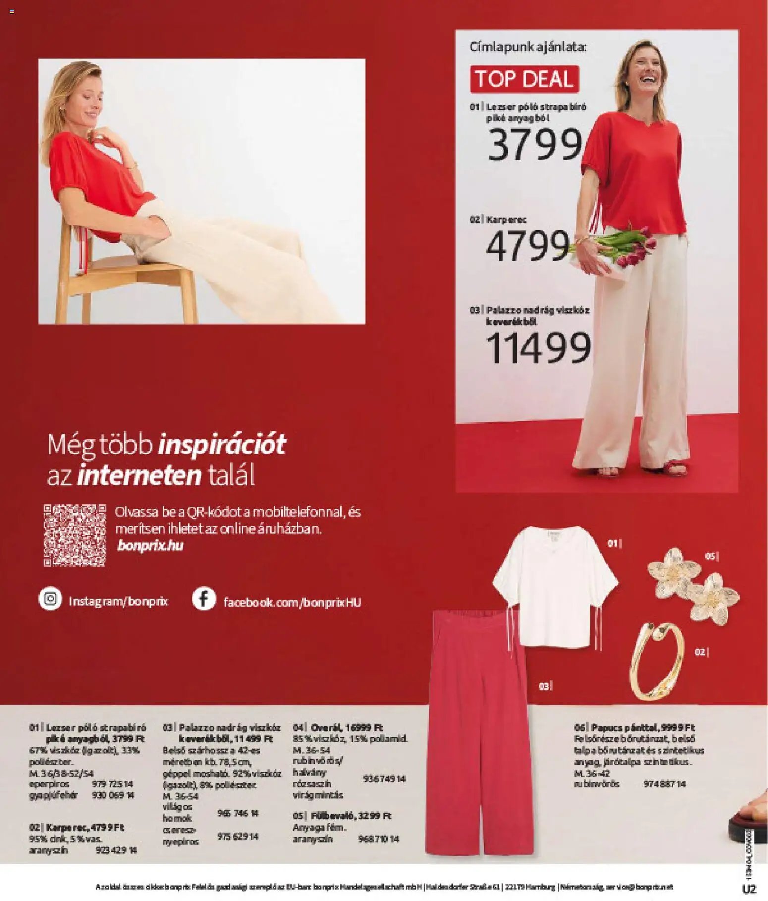 Bonprix újság 2026.03.30. Bonprix katalógus - Csupa Piros (2026-03-30 - 2026-04-27)