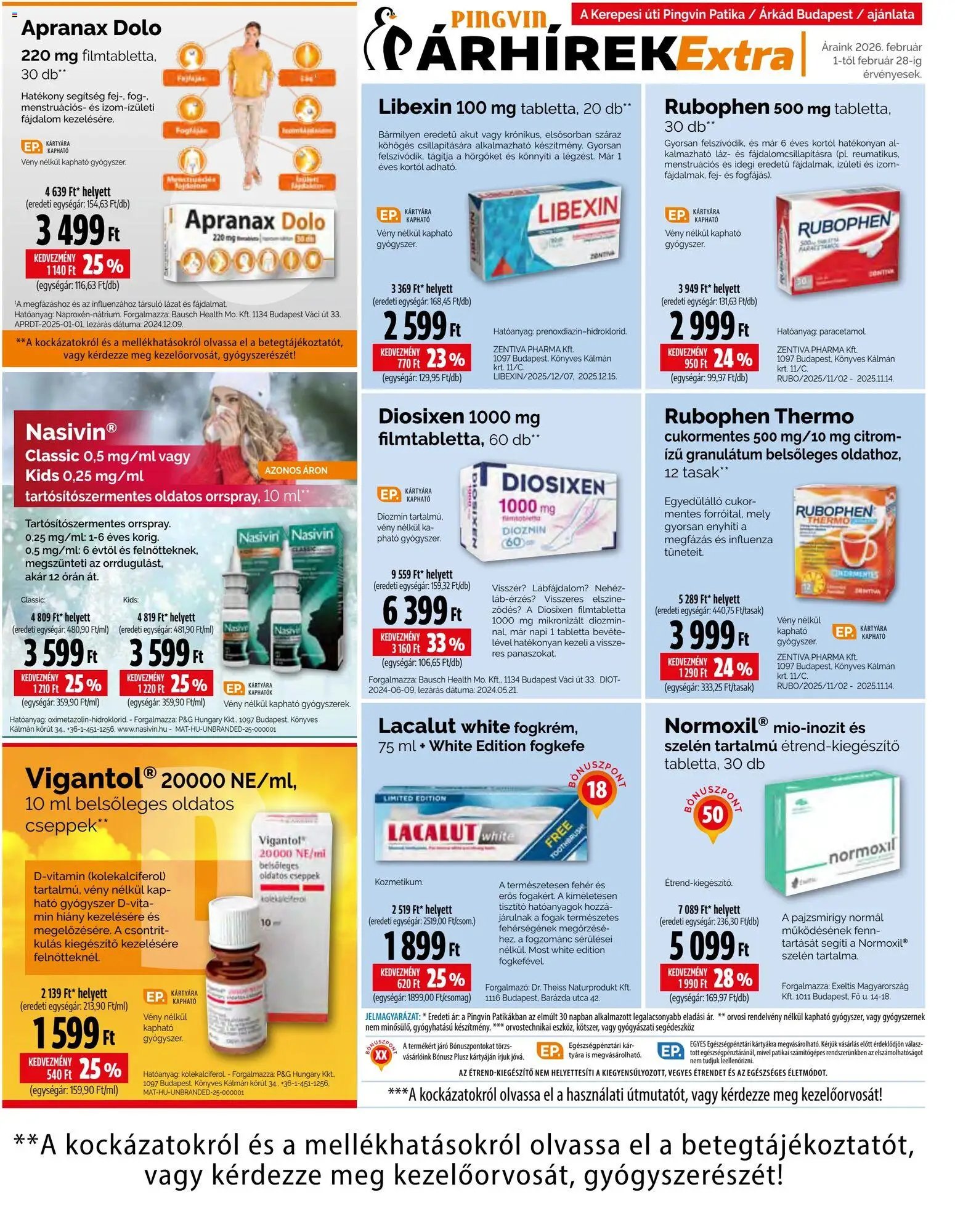 Pingvin Patika újság 2026.02.01. Pingvin Árhírek Extra (2026-02-01 - 2026-02-28)