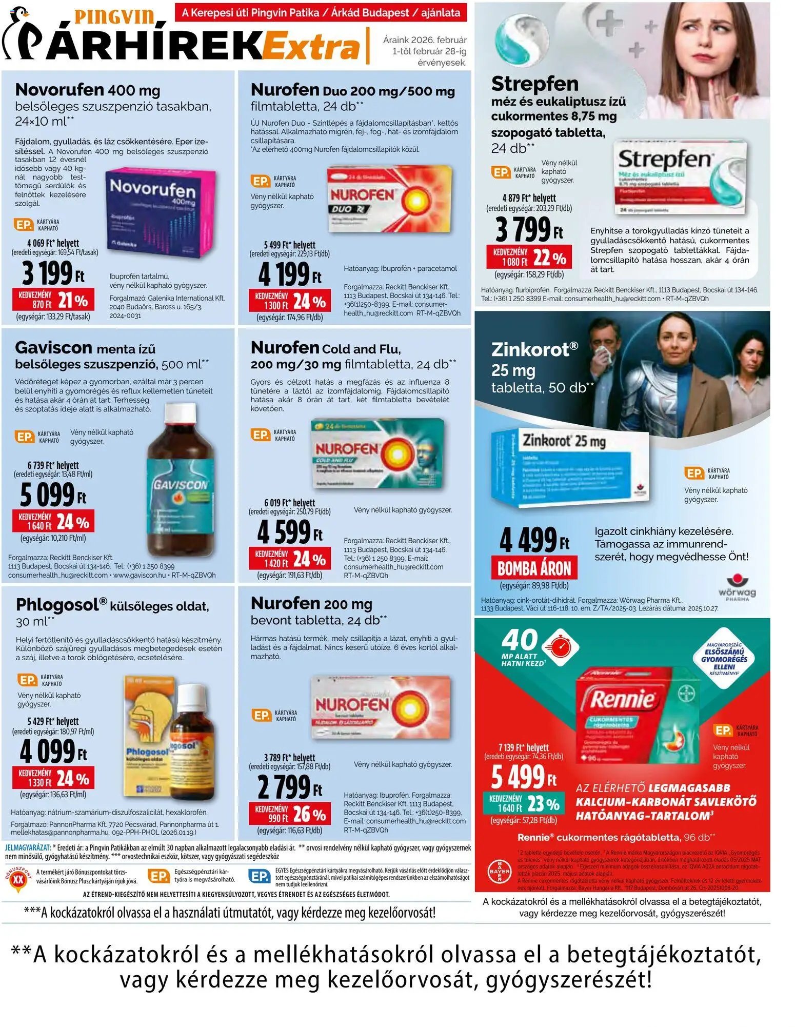 Pingvin Patika újság 2026.02.01. Pingvin Árhírek Extra (2026-02-01 - 2026-02-28)
