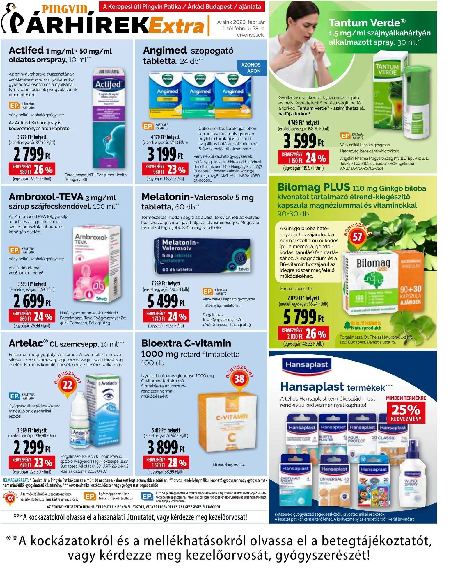 Pingvin Patika újság 2026.02.01. Pingvin Árhírek Extra (2026-02-01 - 2026-02-28)