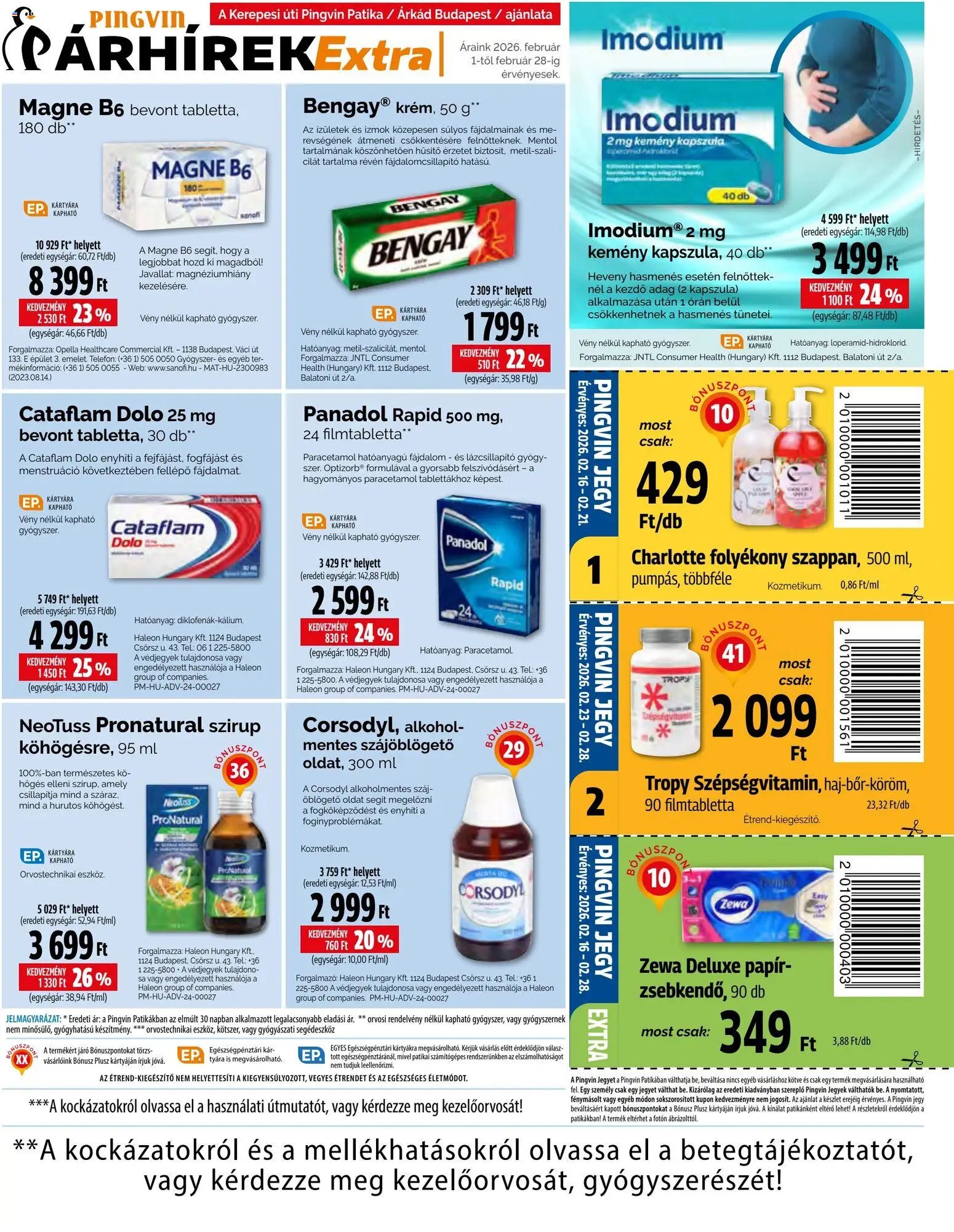 Pingvin Patika újság 2026.02.01. Pingvin Árhírek Extra (2026-02-01 - 2026-02-28)