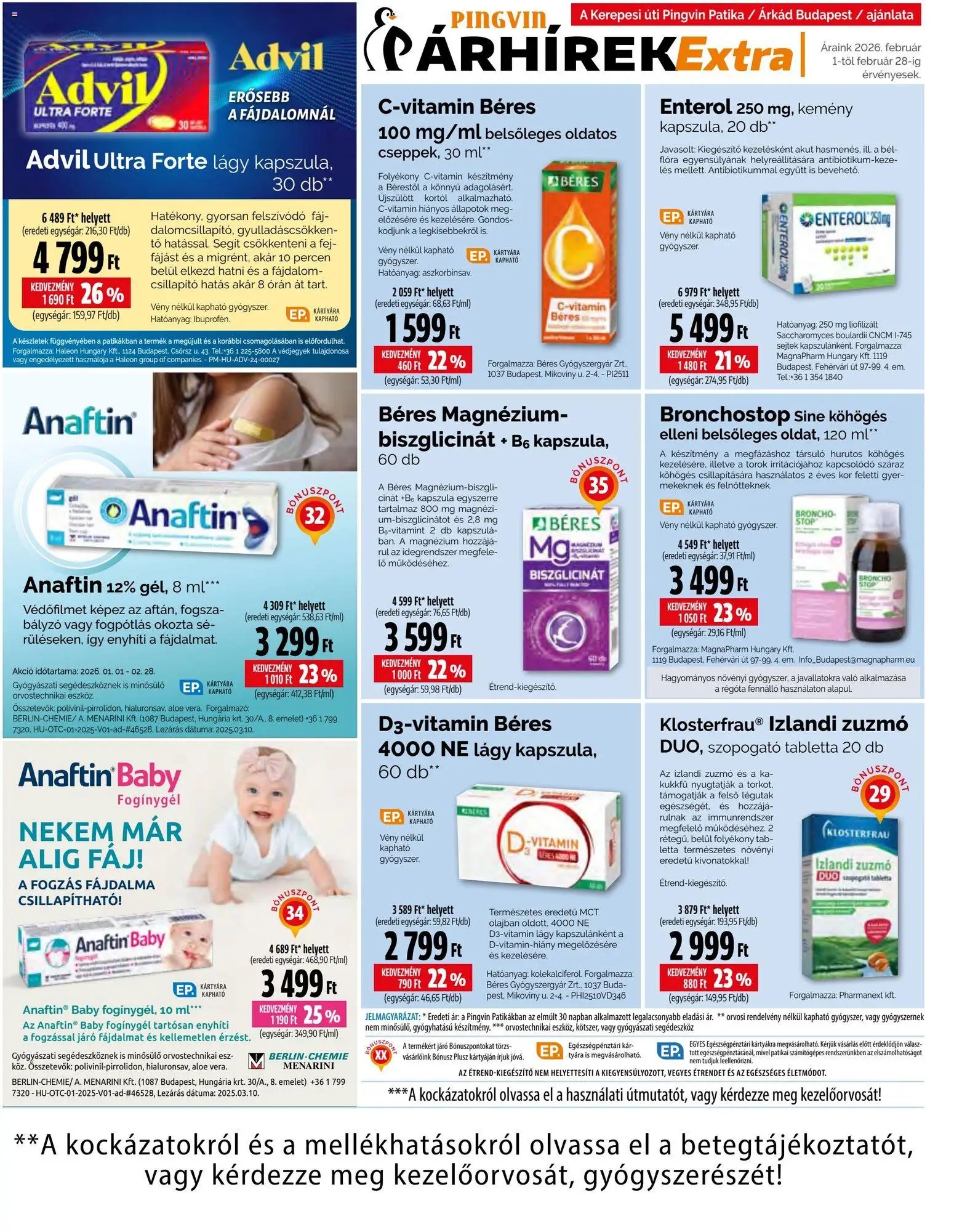 Pingvin Patika újság 2026.02.01. Pingvin Árhírek Extra (2026-02-01 - 2026-02-28)