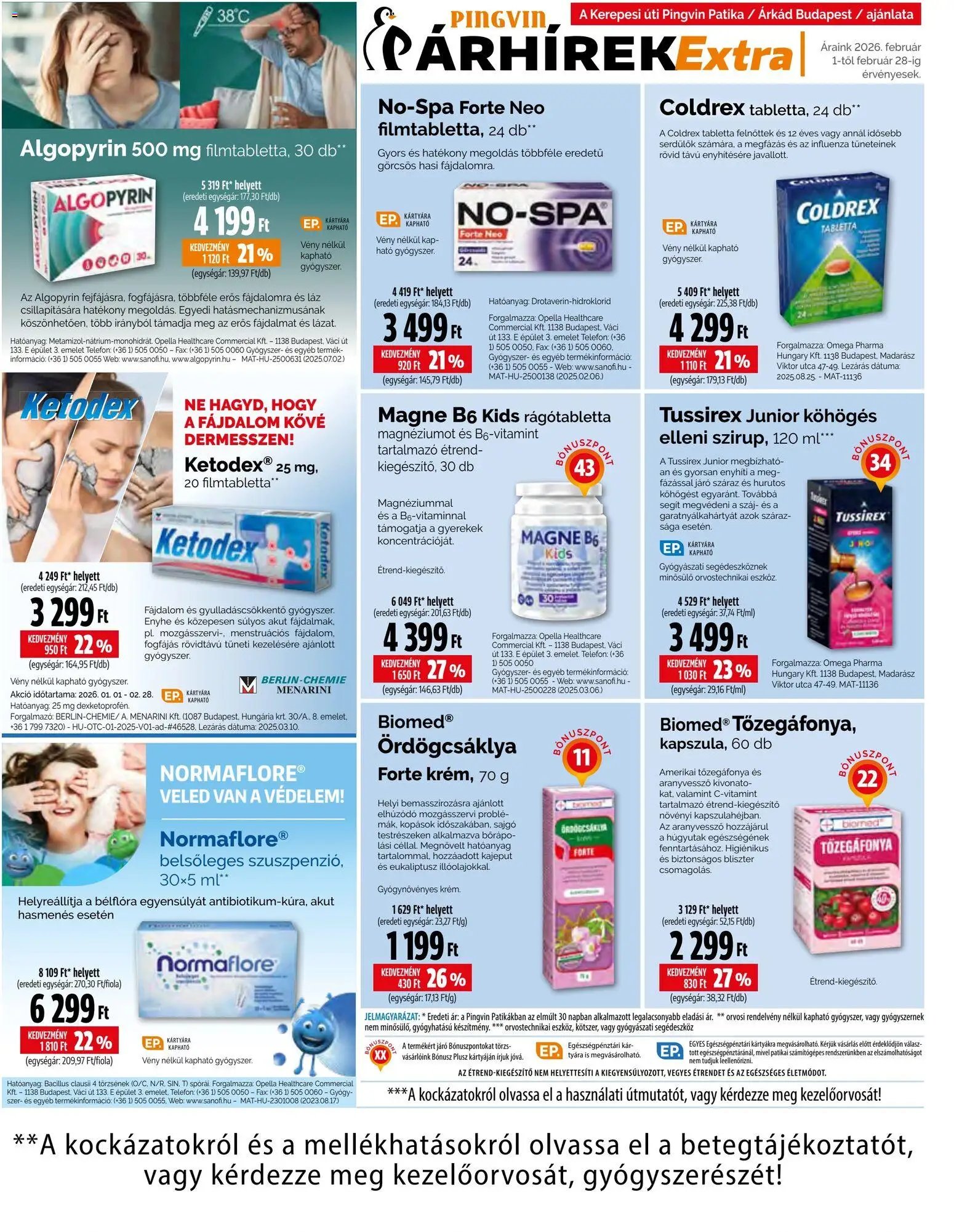 Pingvin Patika újság 2026.02.01. Pingvin Árhírek Extra (2026-02-01 - 2026-02-28)