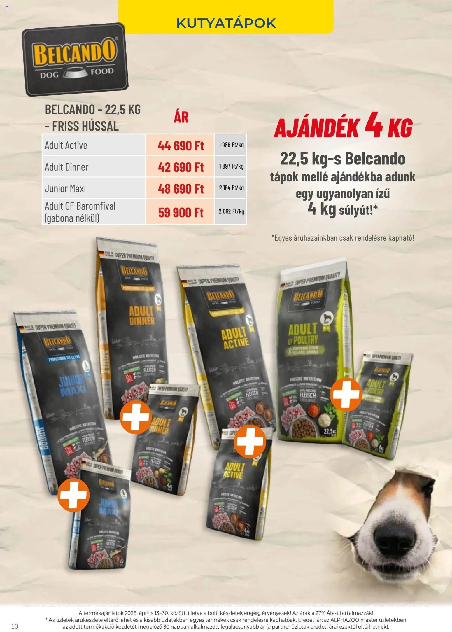 AlphaZoo újság 2026.04.13. AlphaZoo akciós újság (2026-04-13 - 2026-04-30)