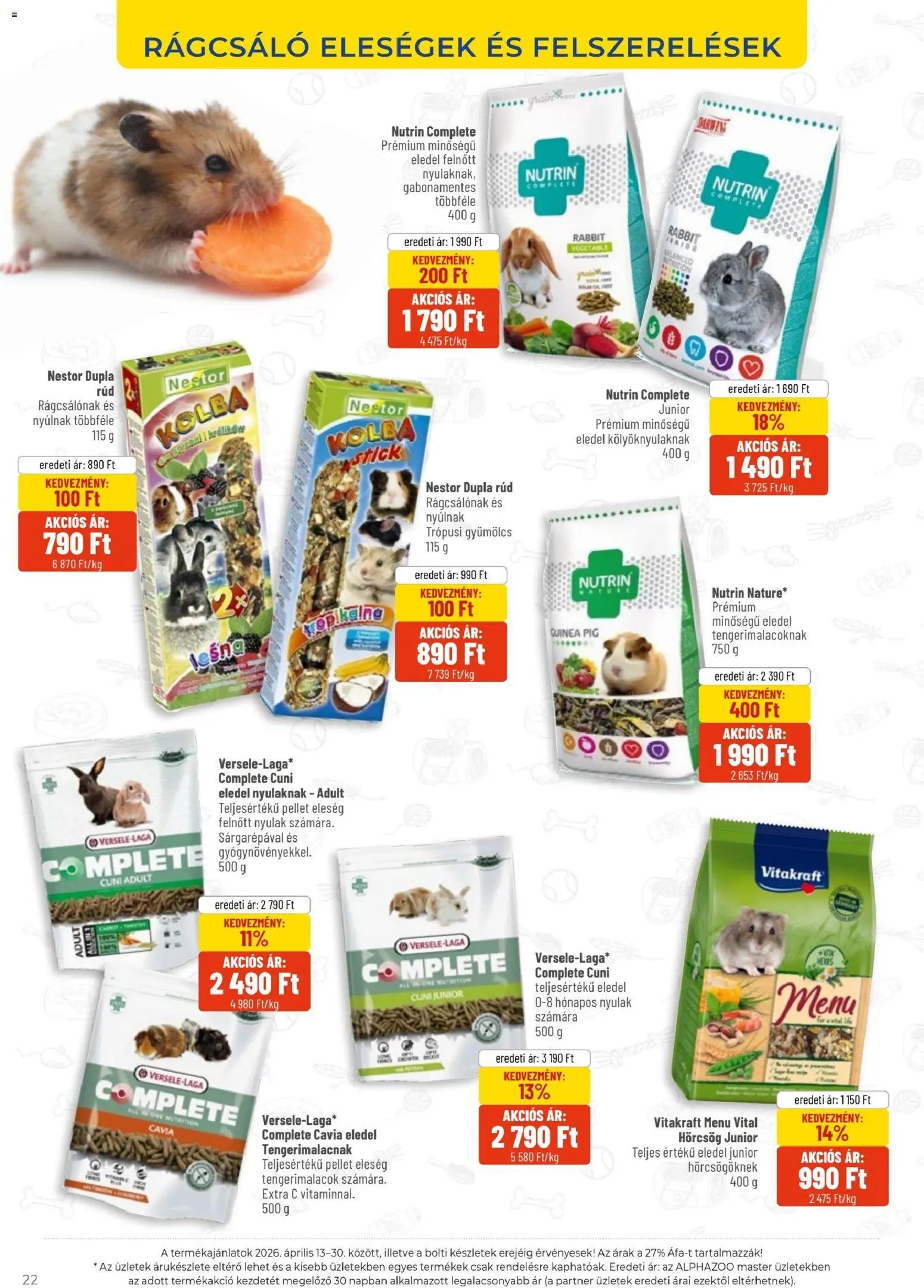 AlphaZoo újság 2026.04.13. AlphaZoo akciós újság (2026-04-13 - 2026-04-30)
