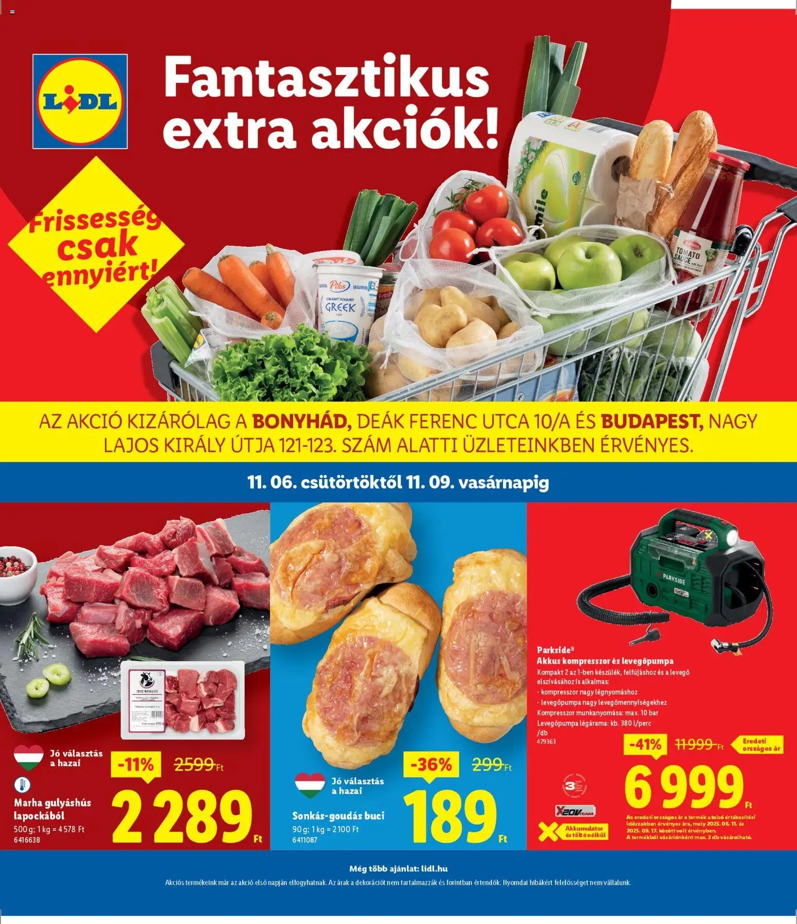 Lidl újság 2025.11.06. Bonyhad, Budapest (2025-11-06 - 2025-11-09)