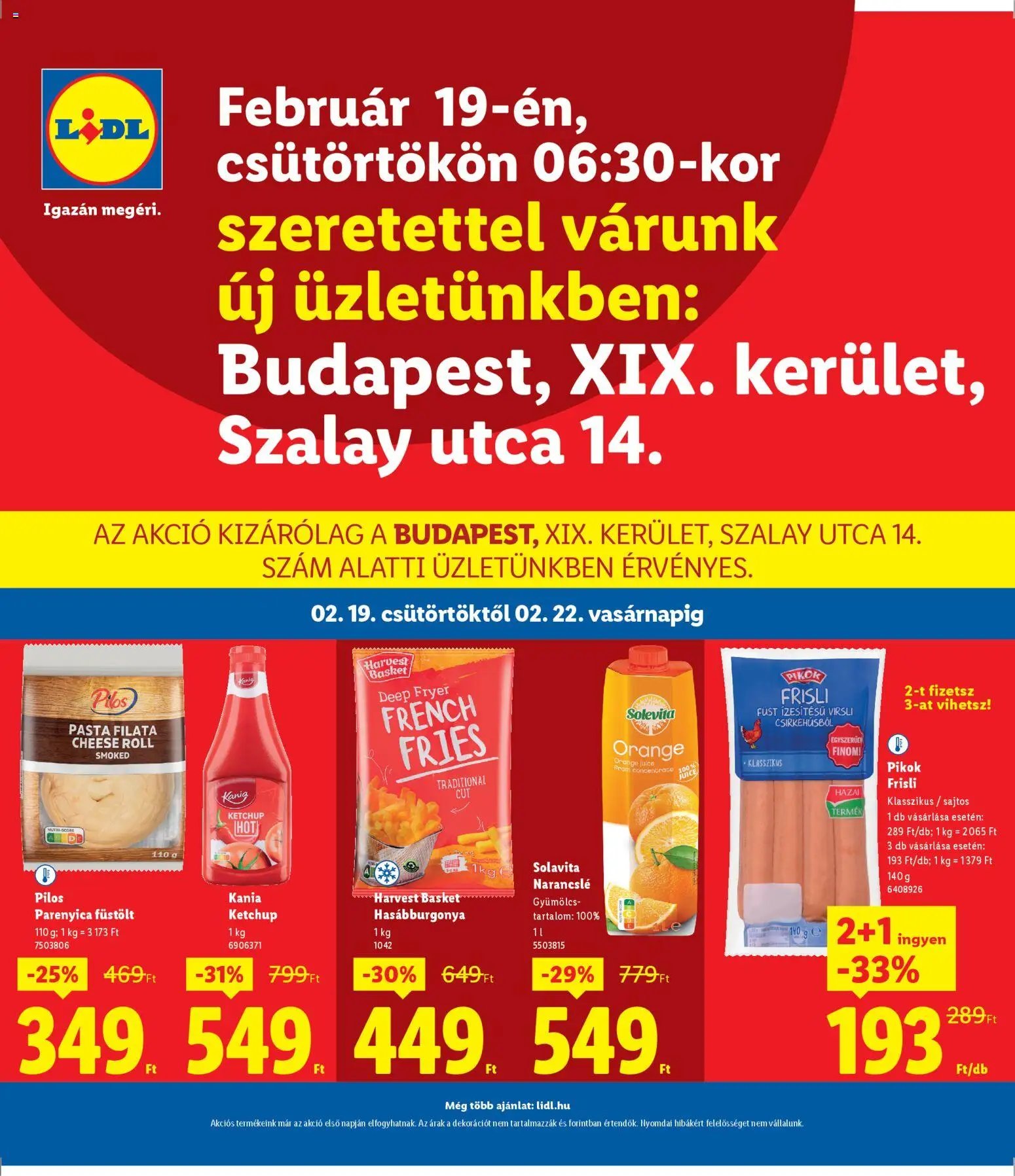 Lidl újság 2026.02.19. Budapest (2026-02-19 - 2026-02-22)