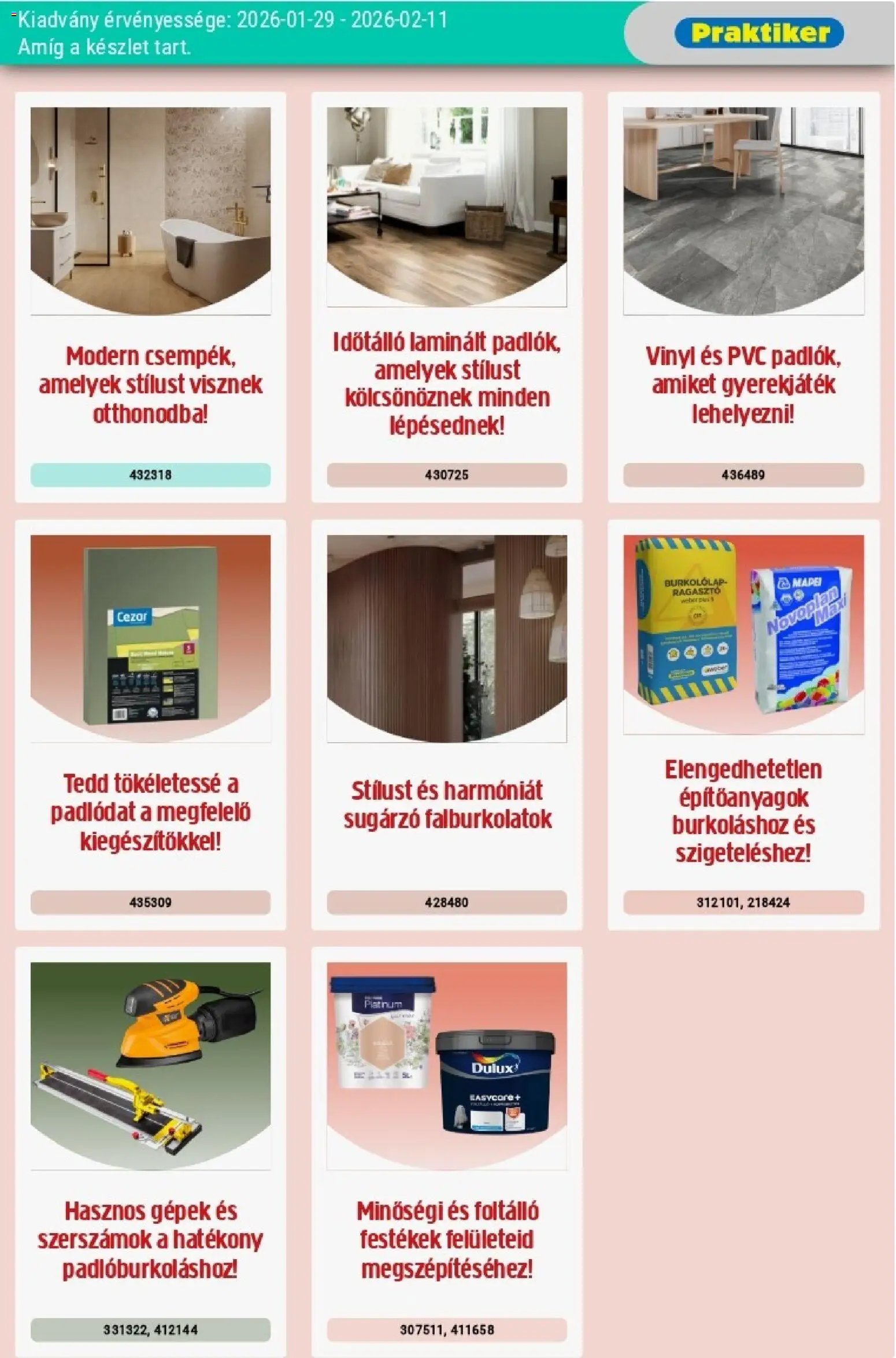 Praktiker újság 2026.01.29. Akciós újság Praktiker (2026-01-29 - 2026-02-11)