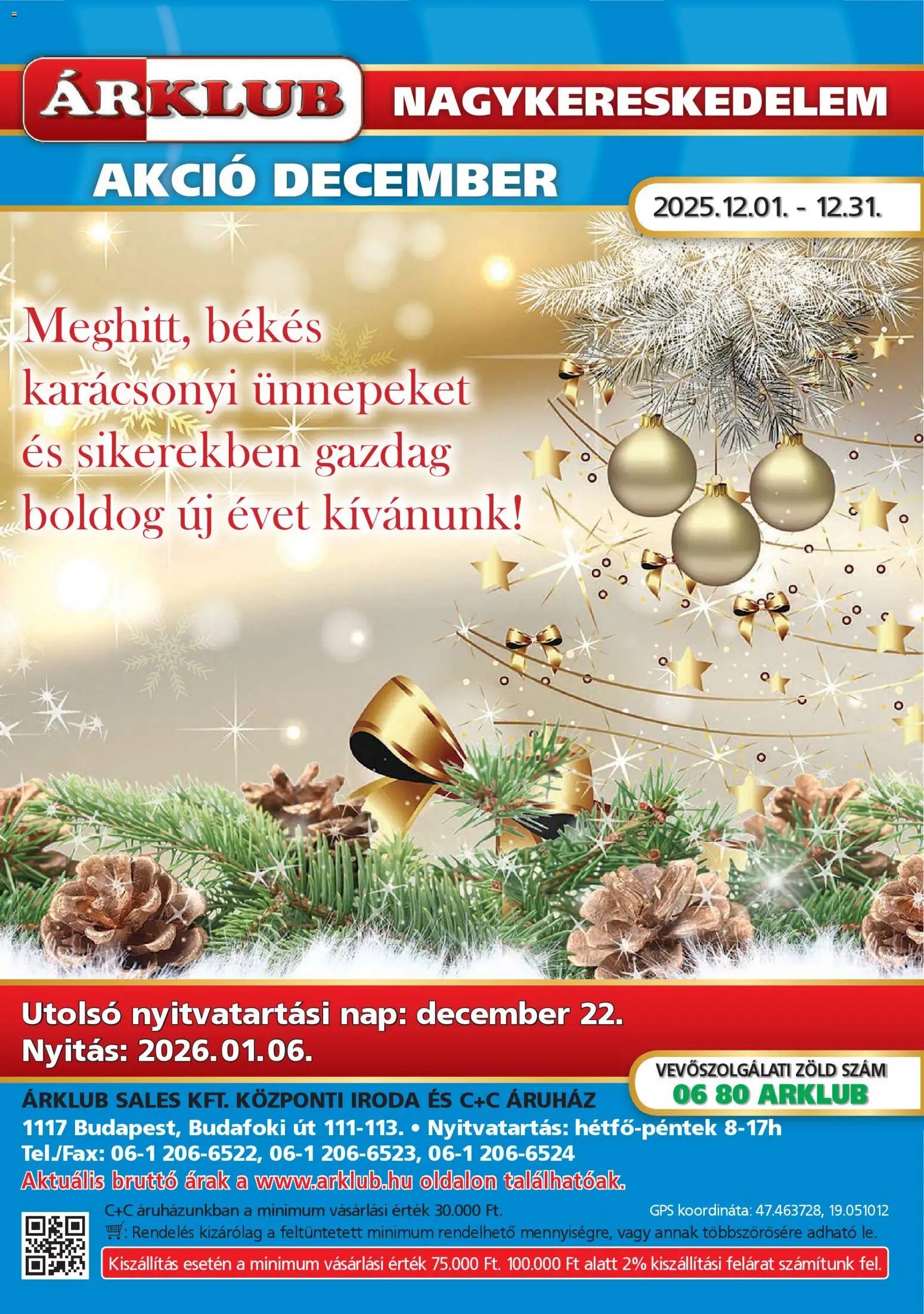 ÁRKLUB újság 2025.12.01. Akciós újság ÁRKLUB (2025-12-01 - 2025-12-31)