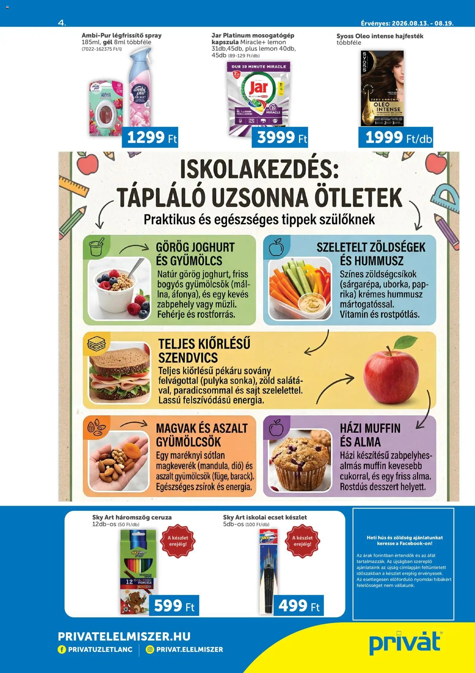PRIVÁT újság 2026.08.13. PRIVÁT akciós újság