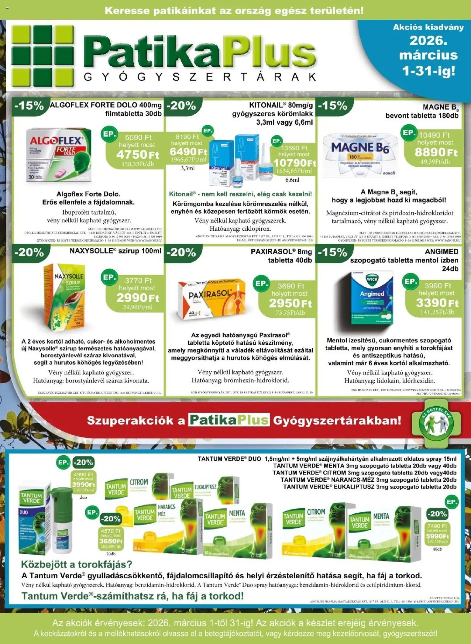 PatikaPlus újság 2026.03.01. PatikaPlus akciós újság (2026-03-01 - 2026-03-31)
