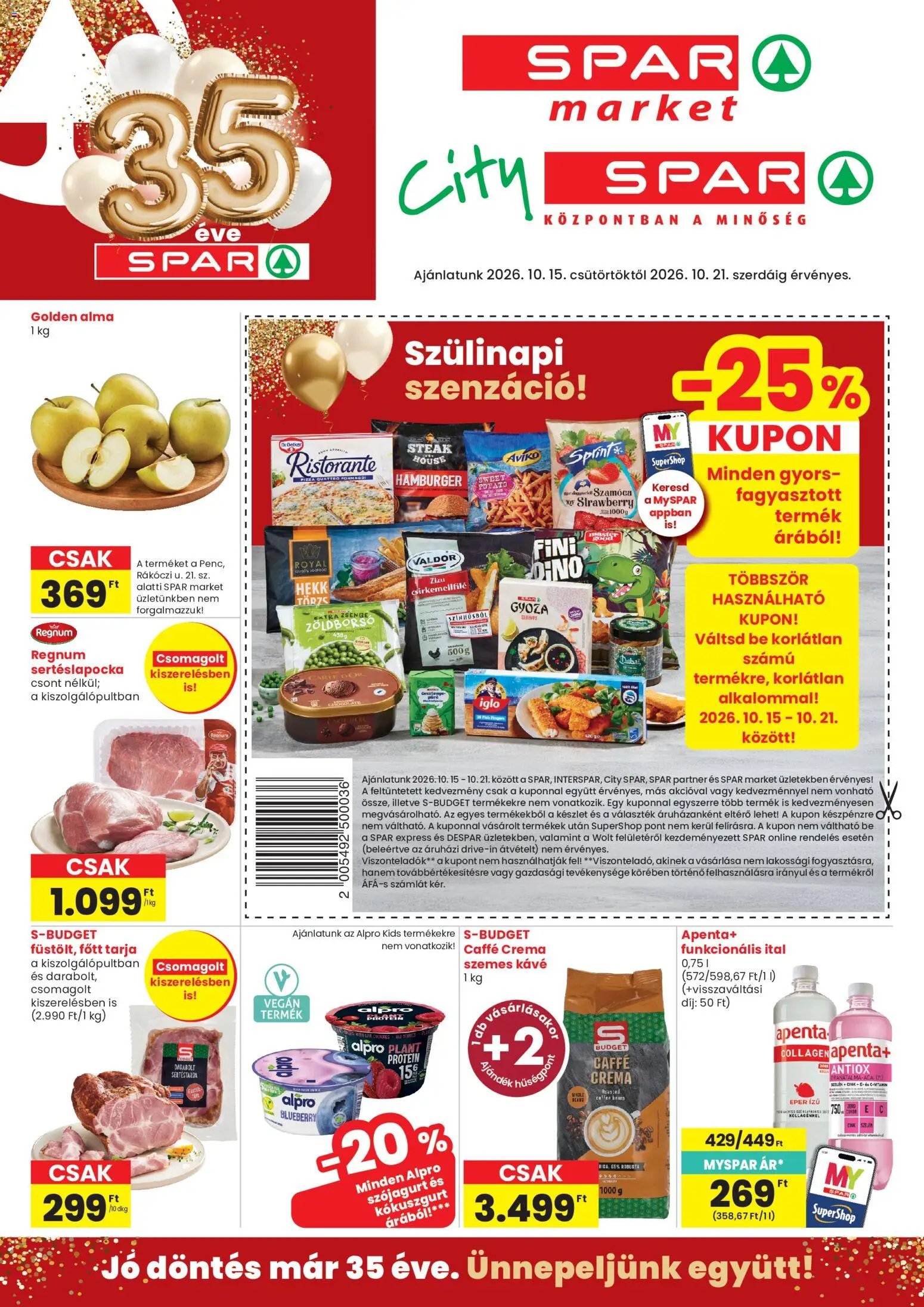 Spar Market akciós újság 2026.10.15. - lapozható formában szórólap ✳️