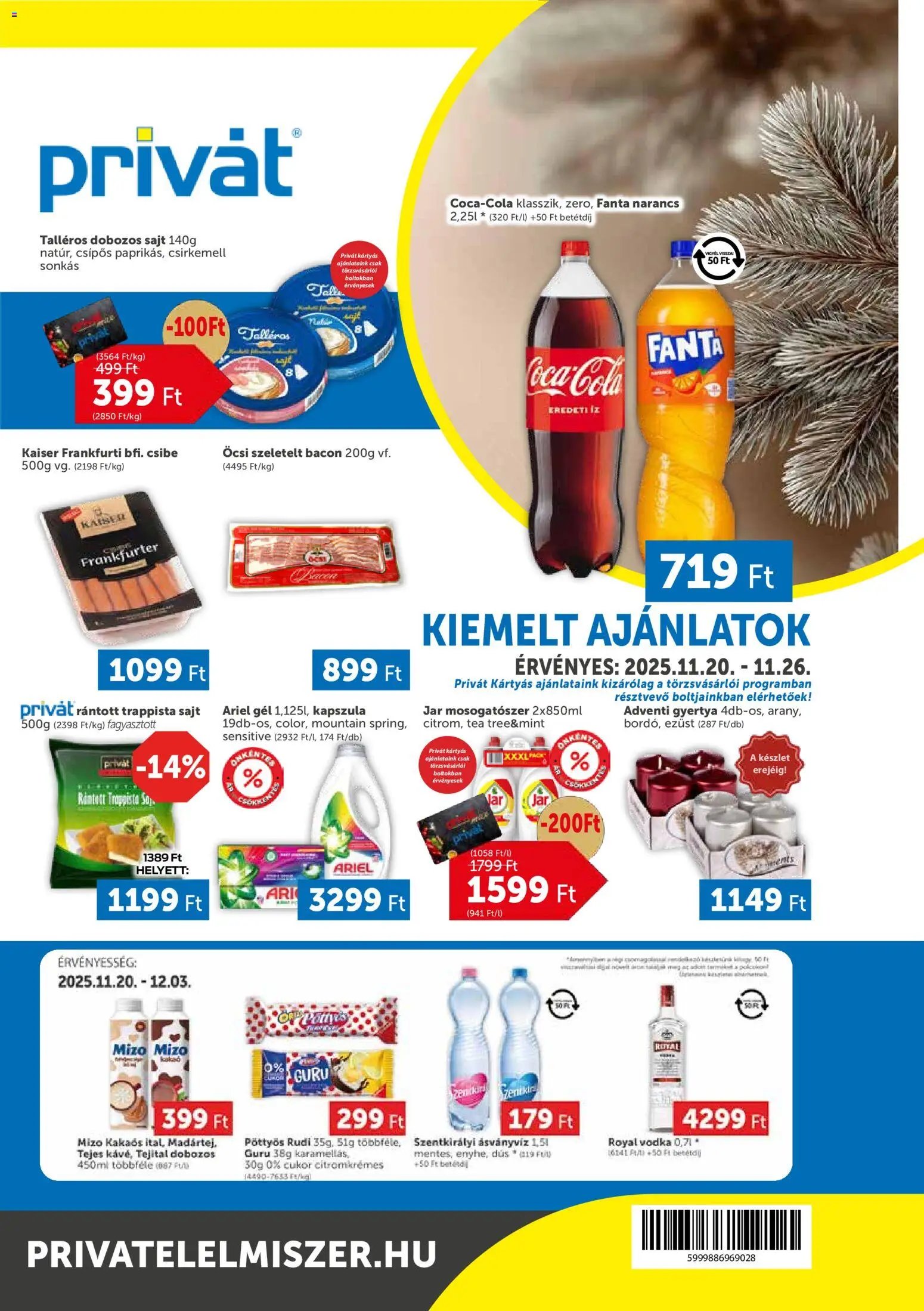 PRIVÁT újság 2025.11.20. Akciós újság PRIVÁT (2025-11-20 - 2025-11-26)