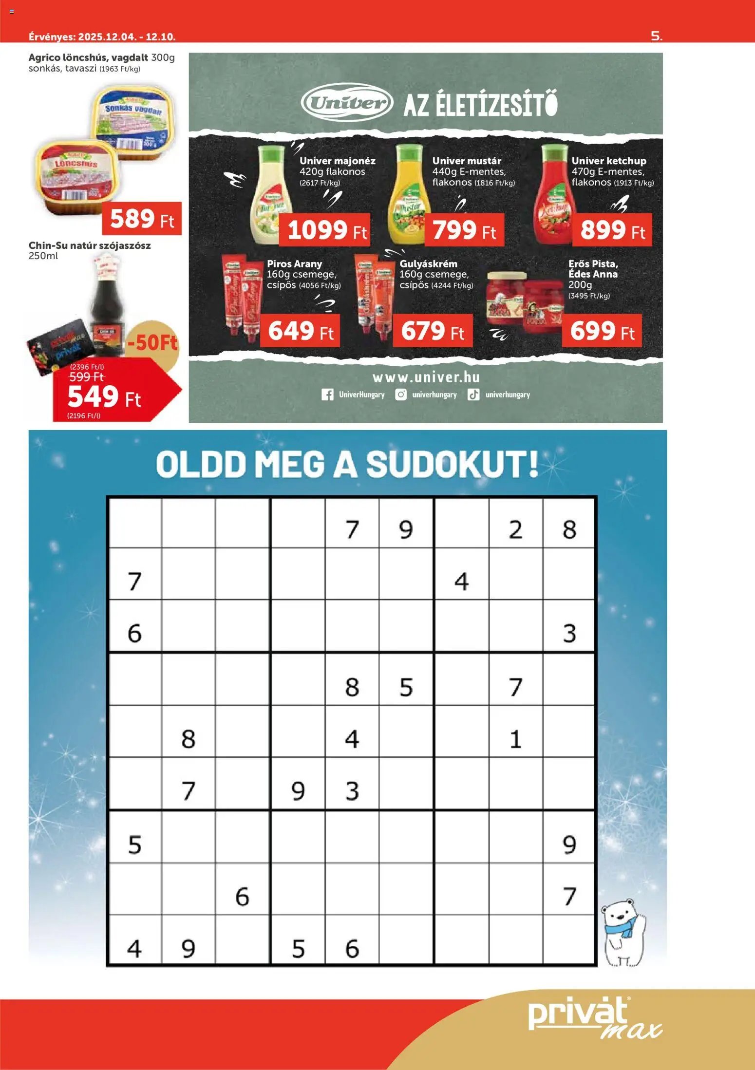 PRIVÁT újság 2025.12.04. Aktuális szórólap MAX (2025-12-04 - 2025-12-10)