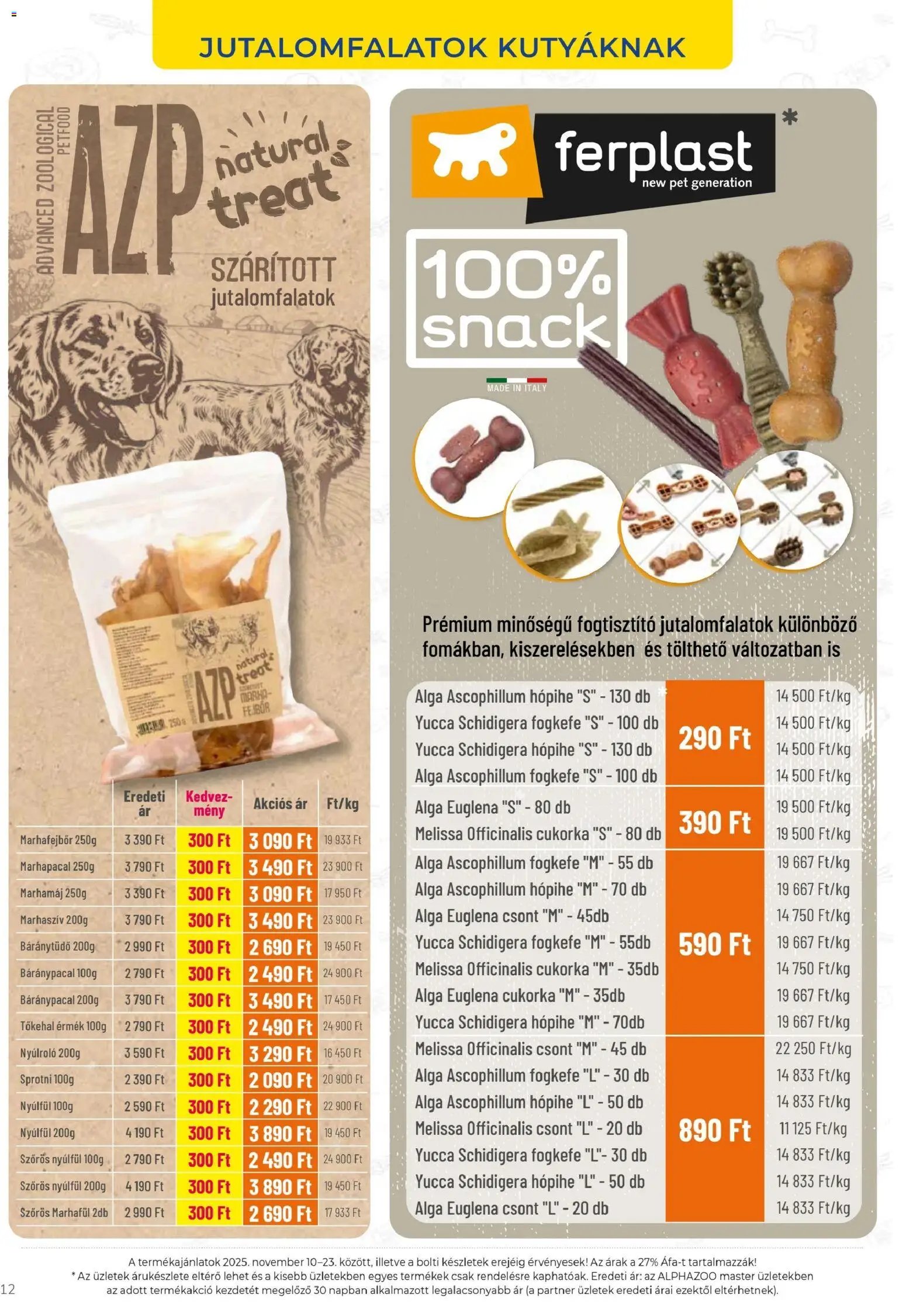 AlphaZoo újság 2025.11.10. Akciós újság AlphaZoo (2025-11-10 - 2025-11-23)