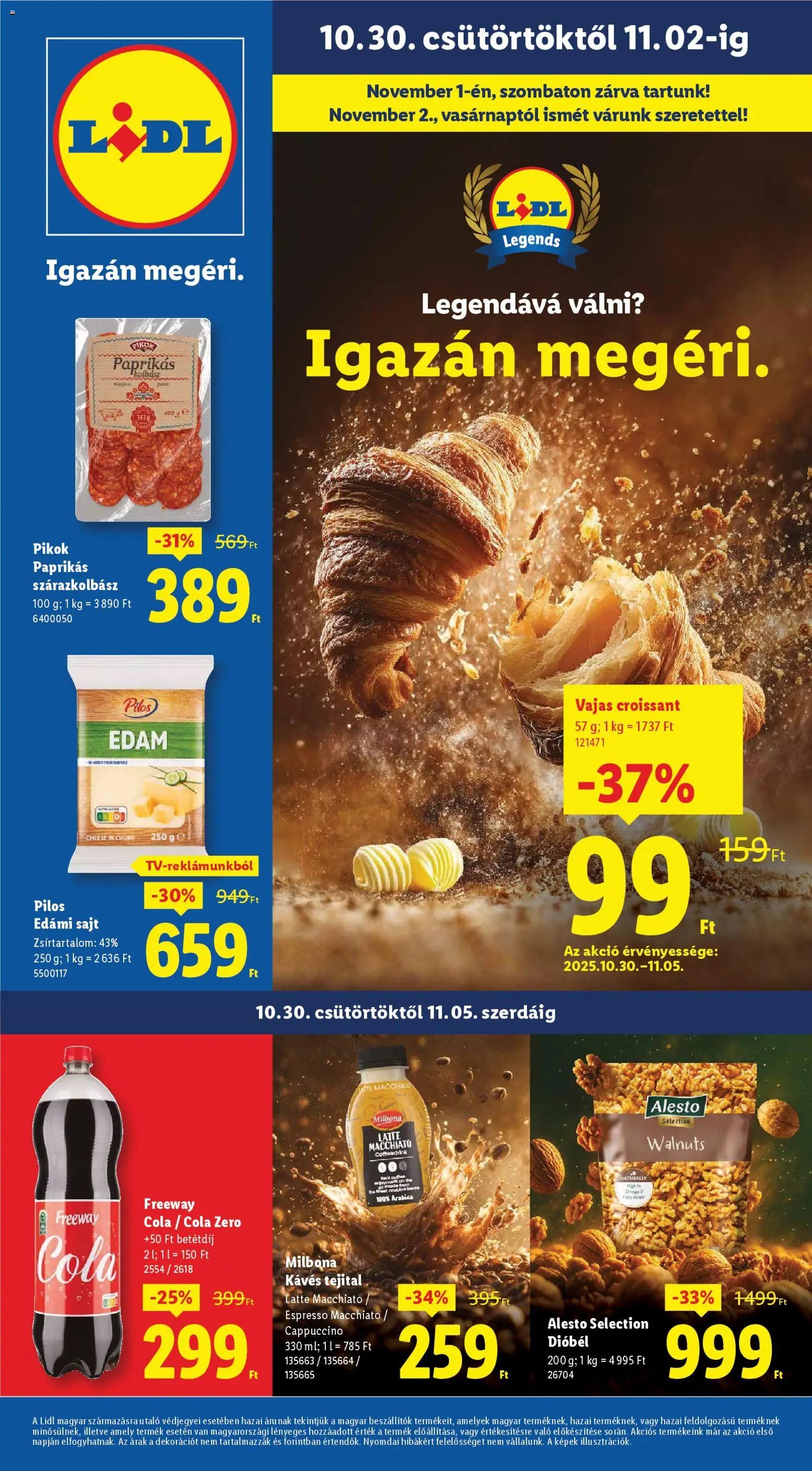 Lidl újság 2025.10.30. Akciós újság Lidl (2025-10-30 - 2025-11-05)