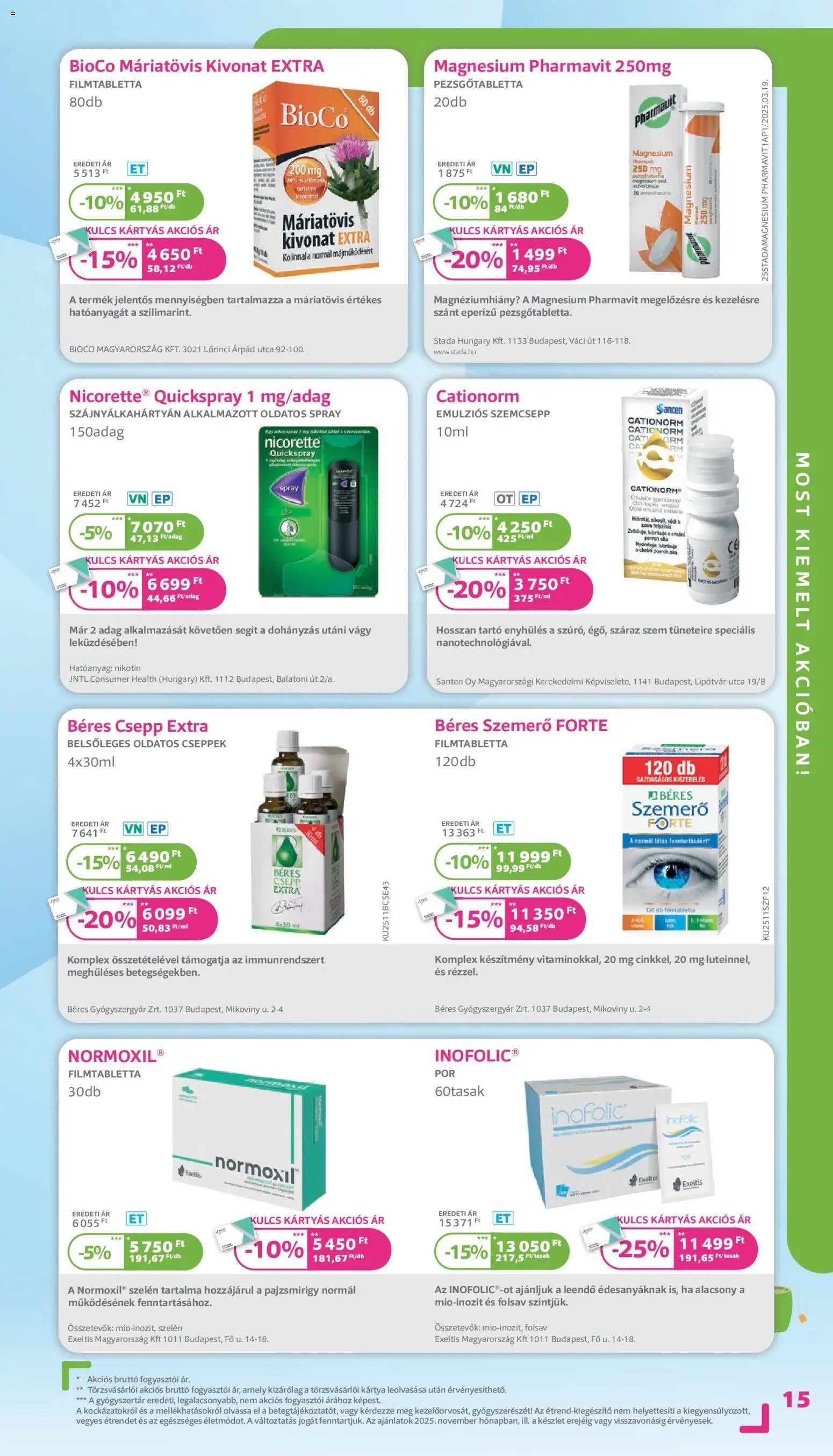Kulcs Patika újság 2025.11.01. Akciós újság Kulcs Patika (2025-11-01 - 2025-11-30)