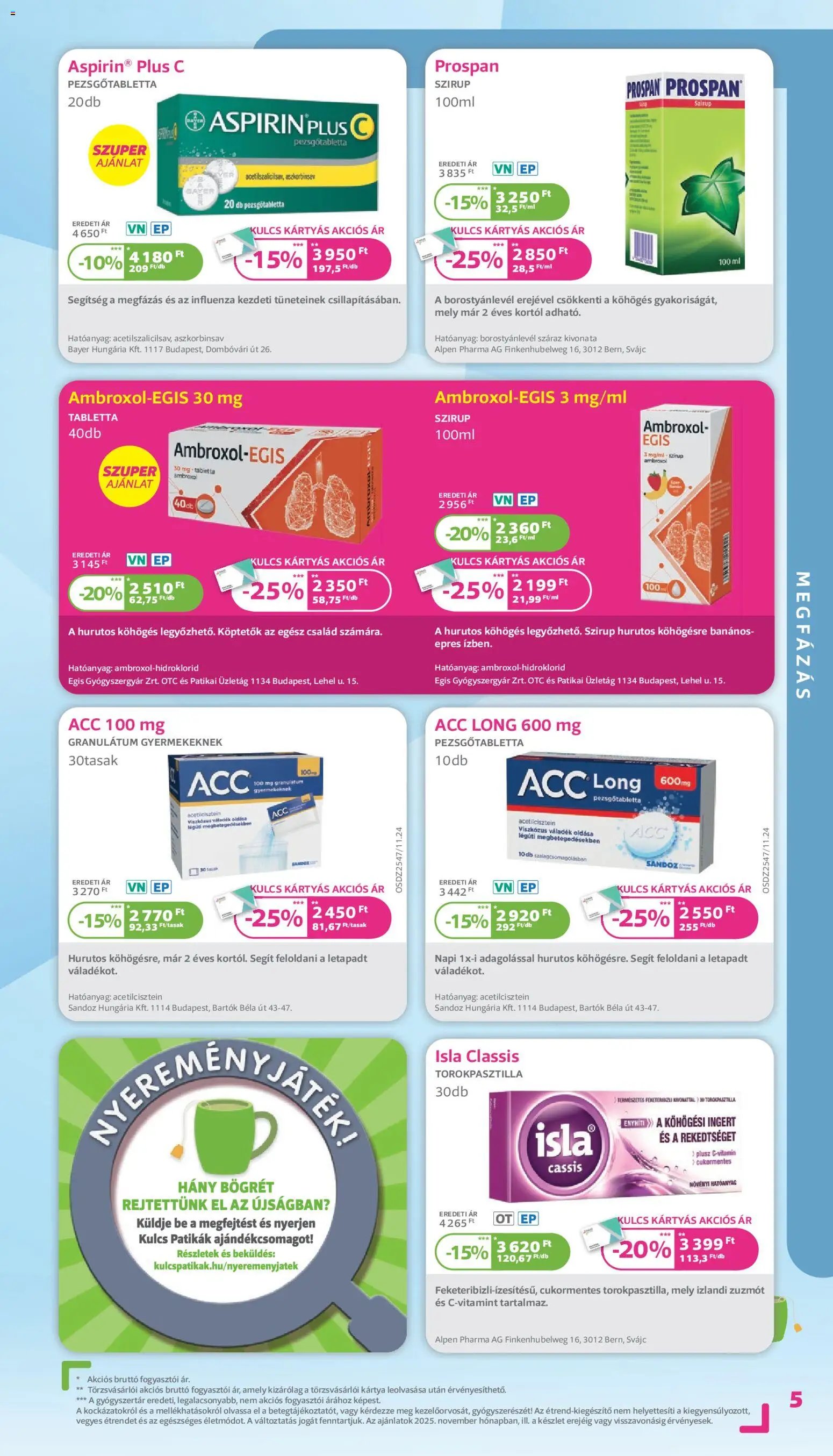 Kulcs Patika újság 2025.11.01. Akciós újság Kulcs Patika (2025-11-01 - 2025-11-30)