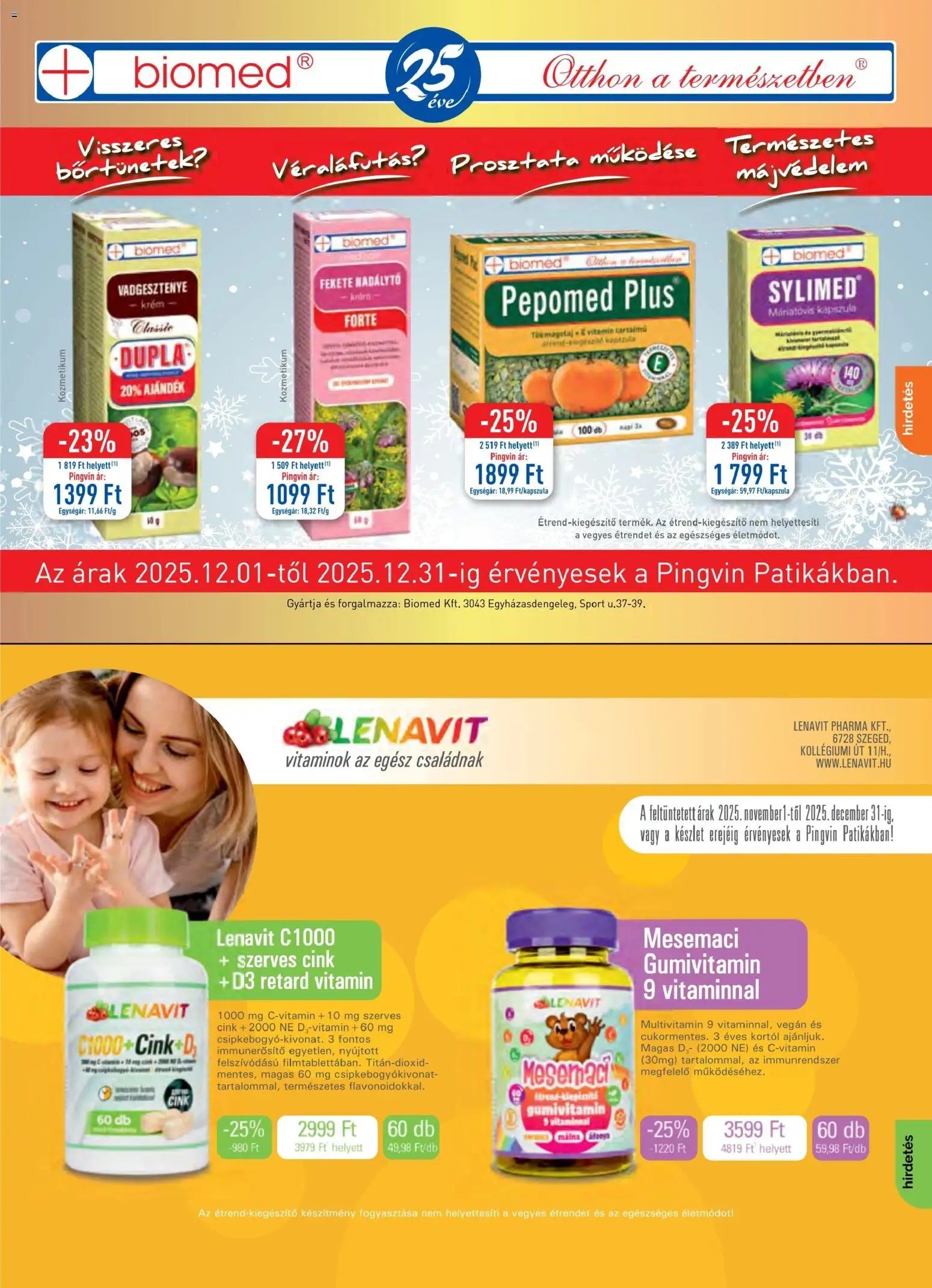 Pingvin Patika újság 2025.12.01. Pingvin Magazin (2025-12-01 - 2025-12-31)