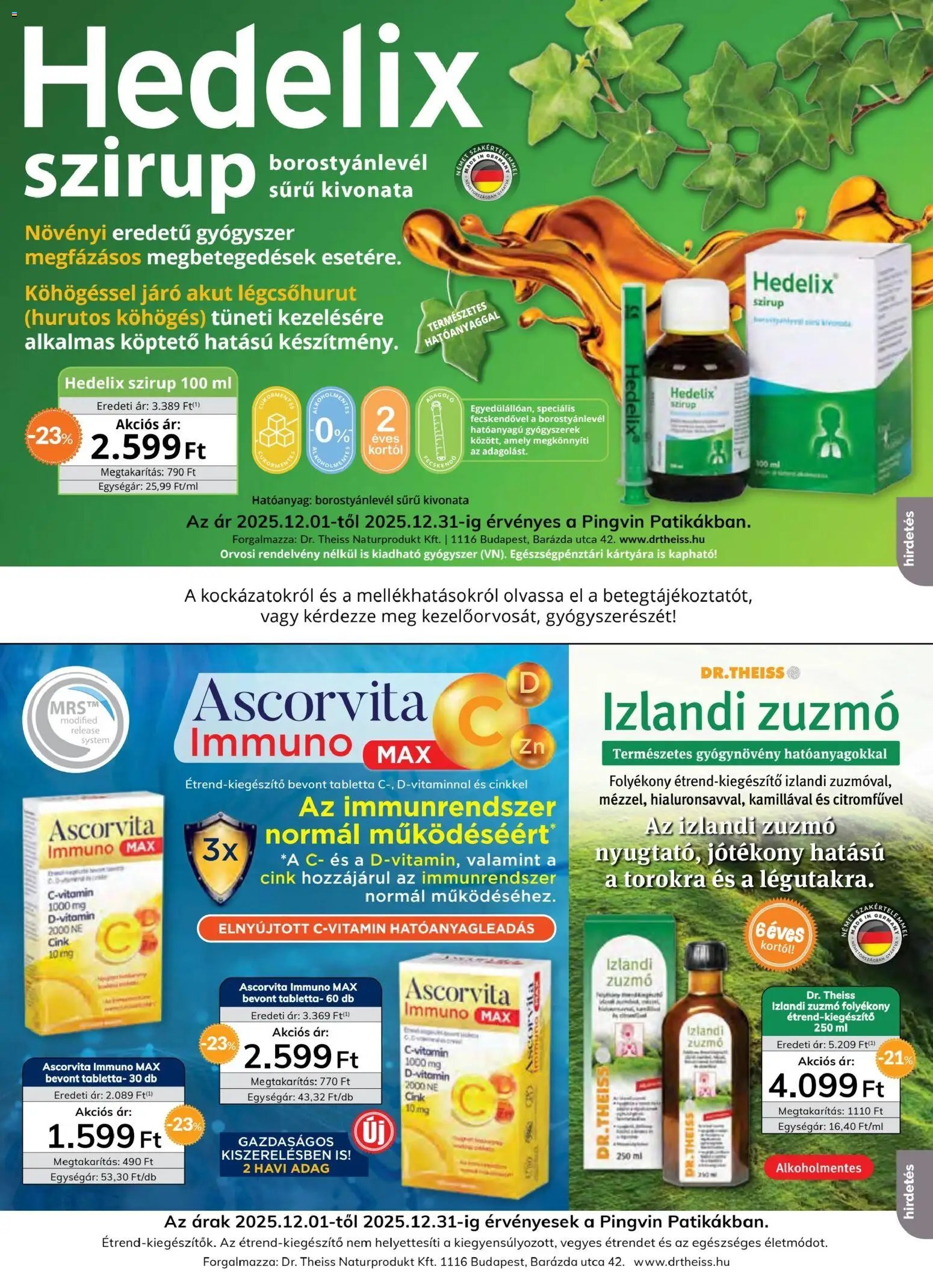 Pingvin Patika újság 2025.12.01. Pingvin Magazin (2025-12-01 - 2025-12-31)