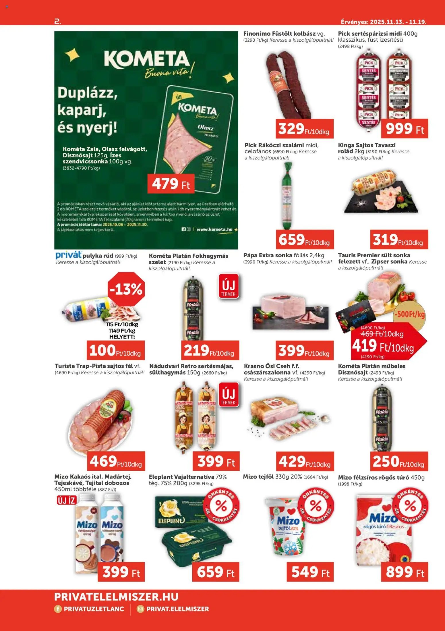 PRIVÁT újság 2025.11.13. Aktuális szórólap MAX (2025-11-13 - 2025-11-19)