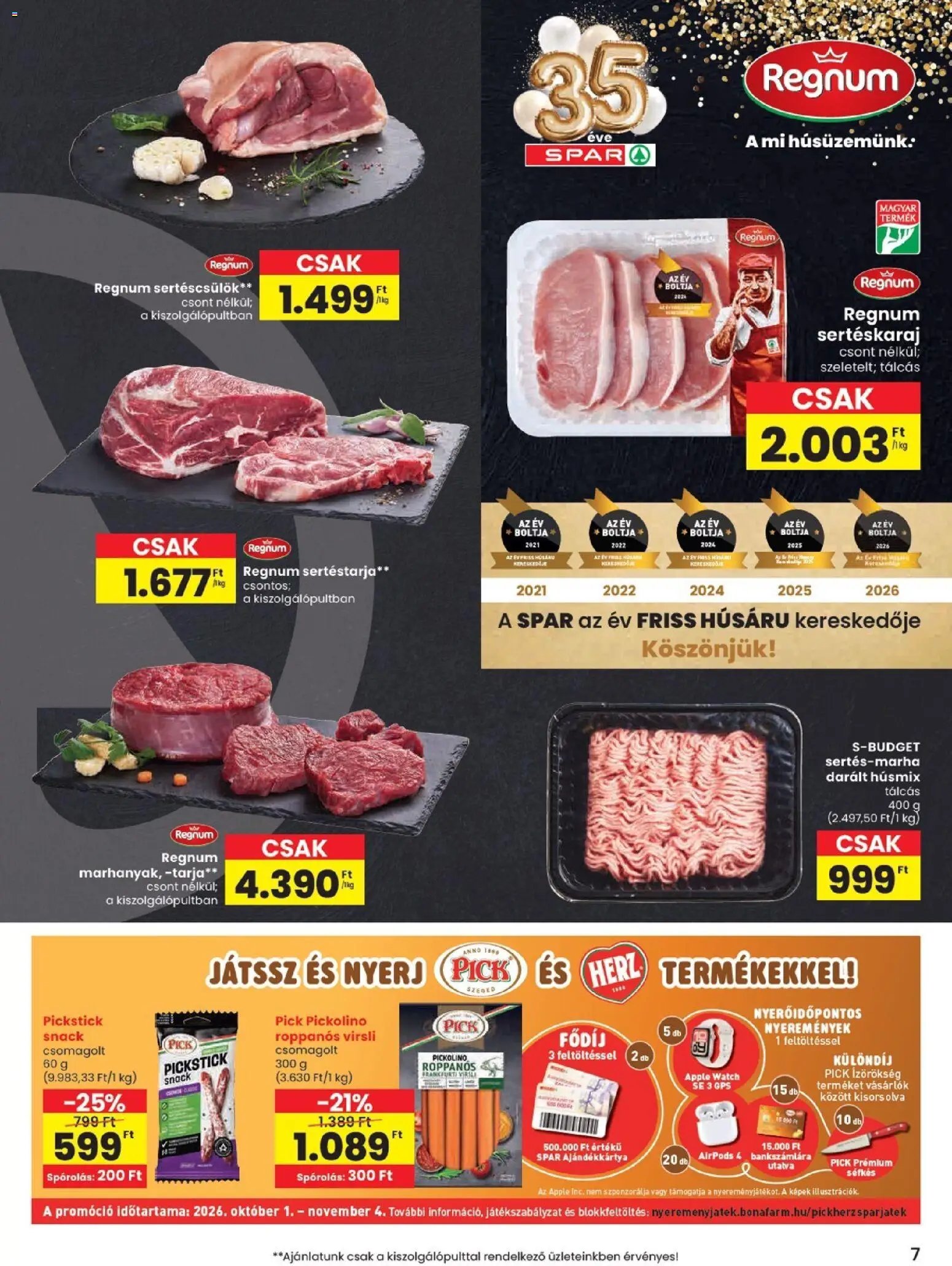 Spar akciós újság 2026.10.29. - lapozható formában szórólap ✳️
