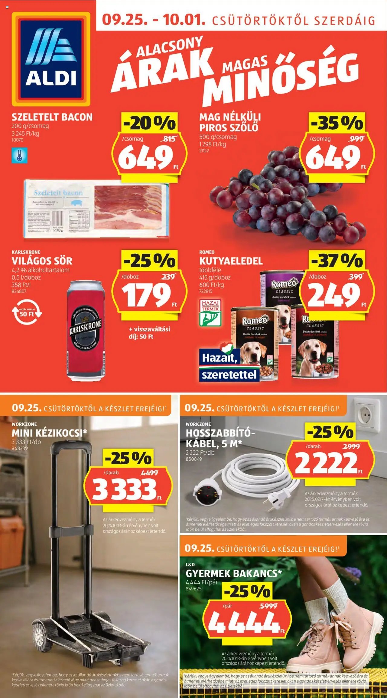 Aldi újság 2025.09.25. Akciós újság Aldi (2025-09-25 - 2025-10-01)