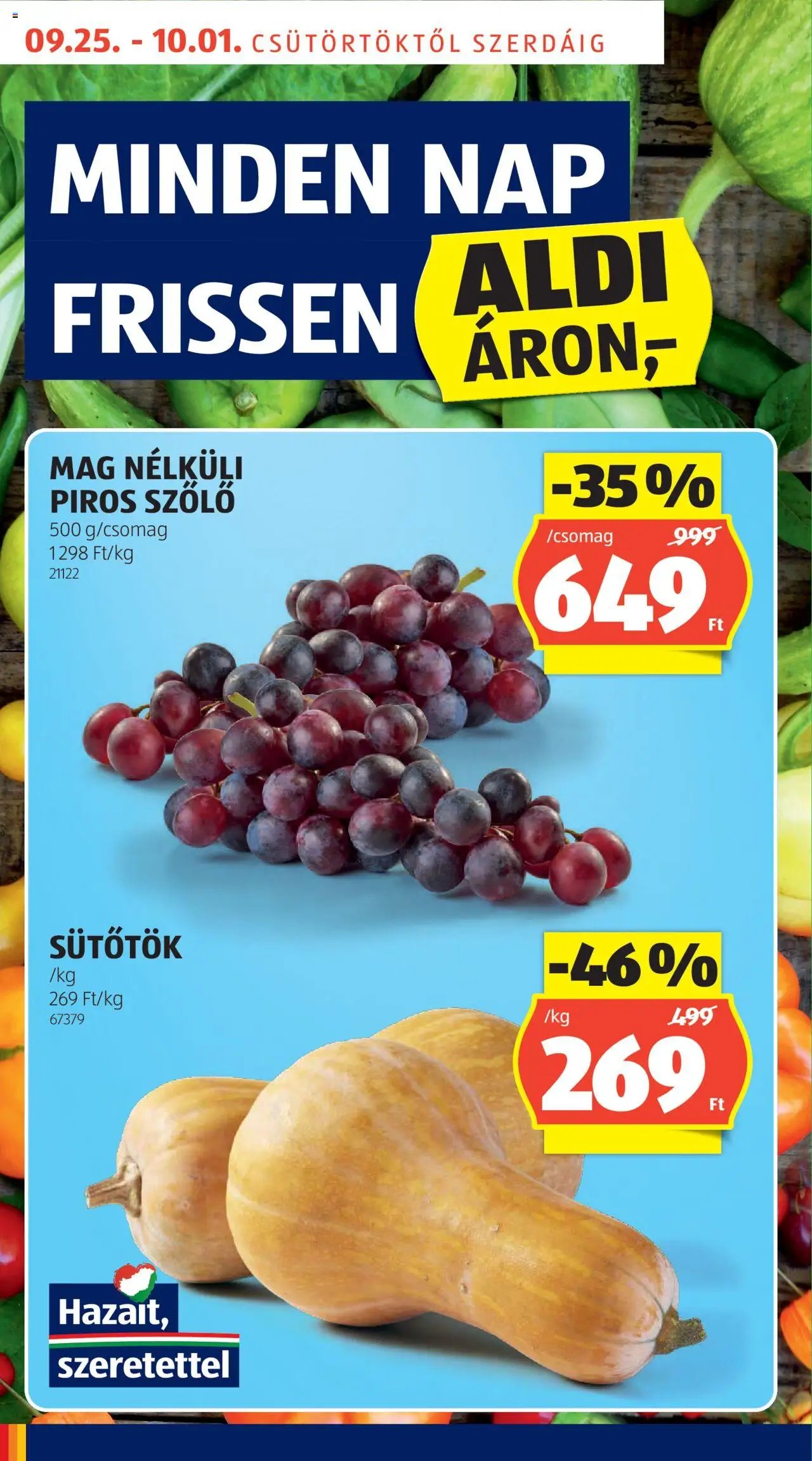 Aldi újság 2025.09.25. Akciós újság Aldi (2025-09-25 - 2025-10-01)