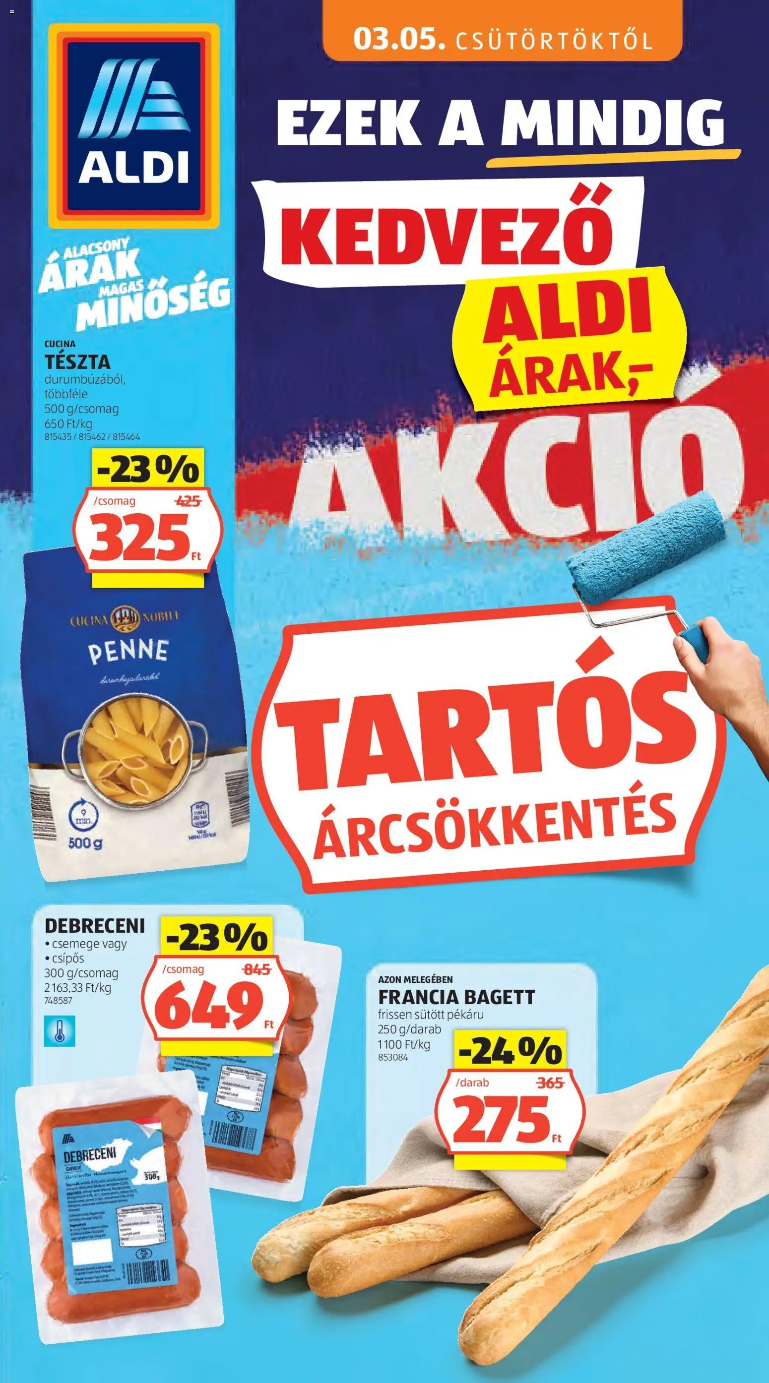 Aldi újság 2026.05.03. Aldi Tartós árcsökkentés flyer (2026-05-03)