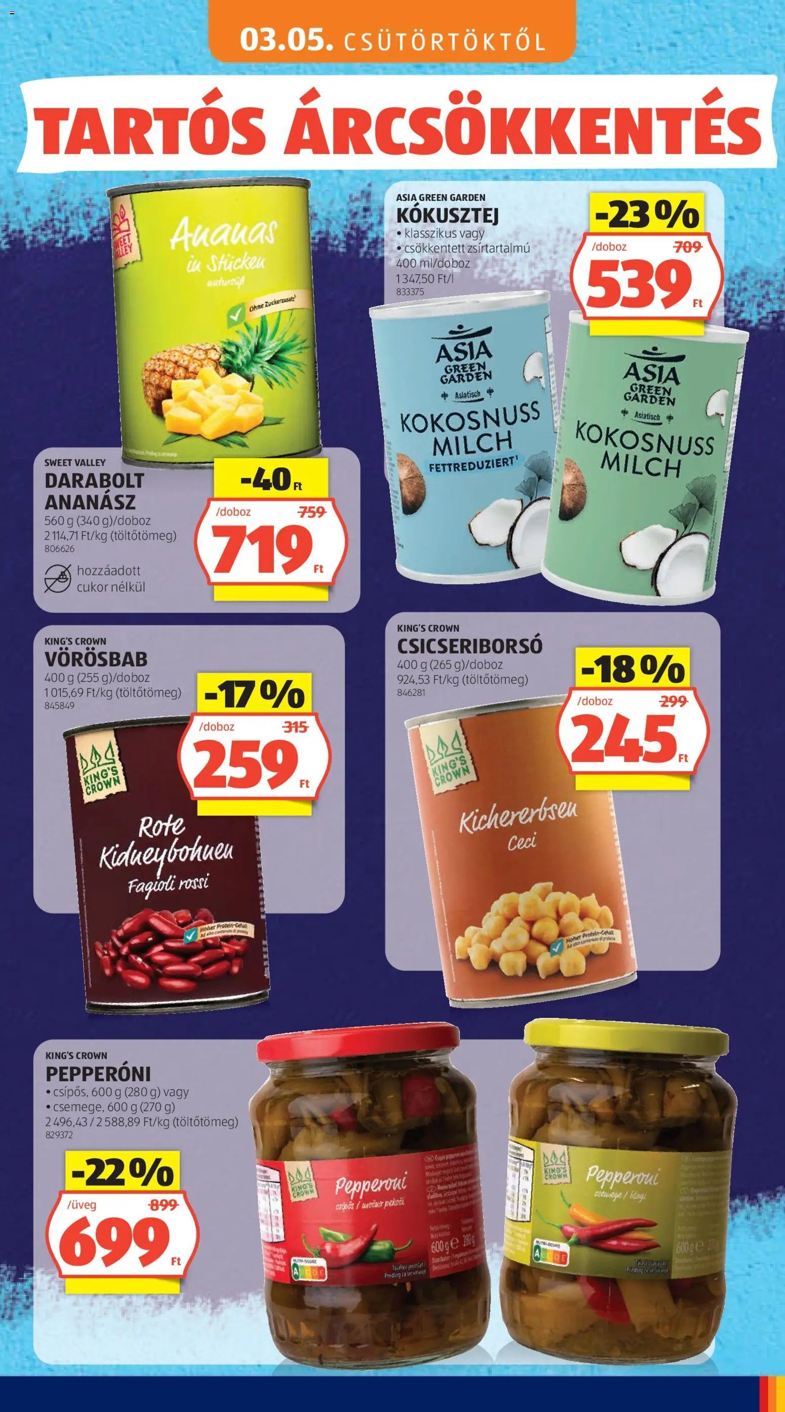 Aldi újság 2026.05.03. Aldi Tartós árcsökkentés flyer (2026-05-03)