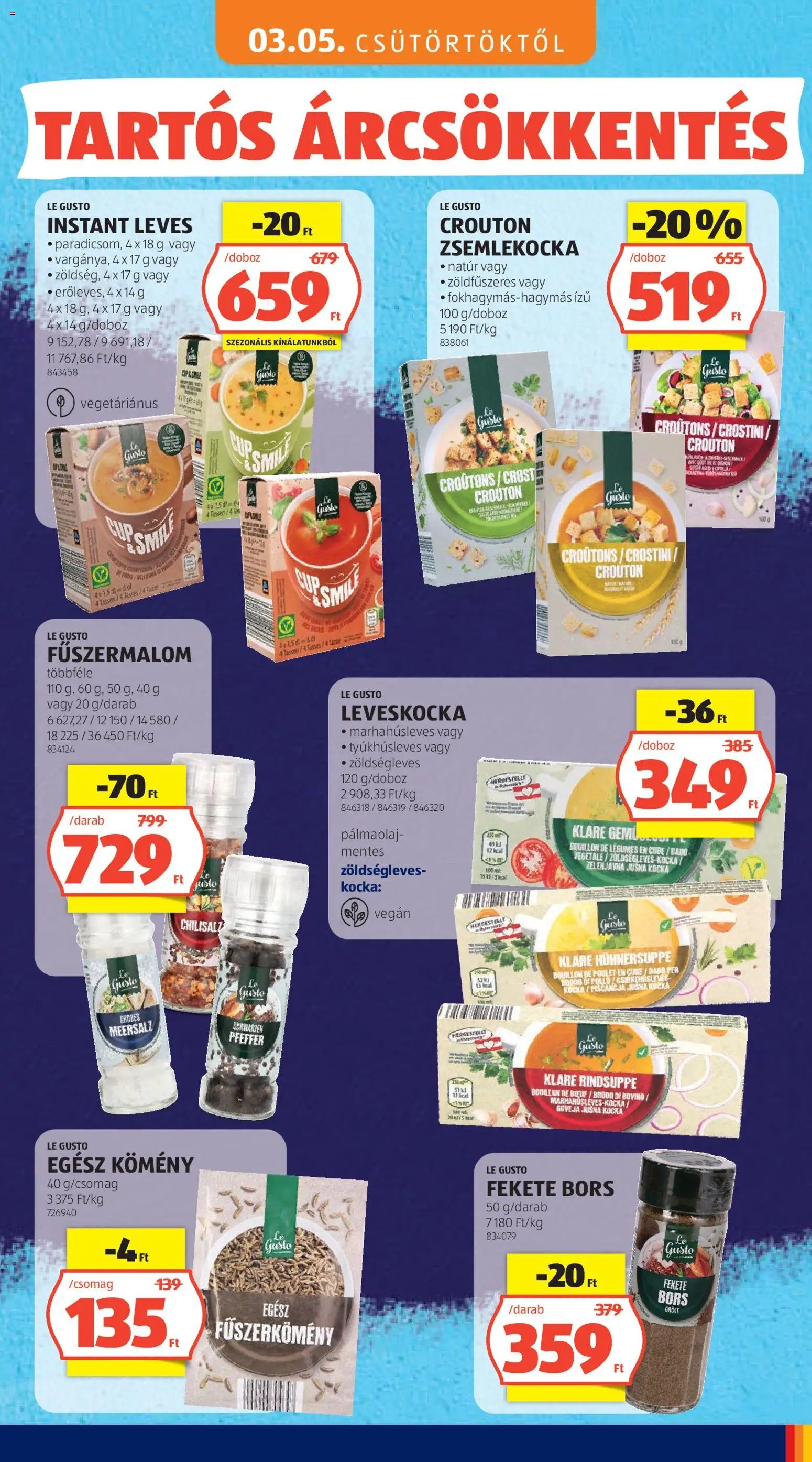 Aldi újság 2026.05.03. Aldi Tartós árcsökkentés flyer (2026-05-03)