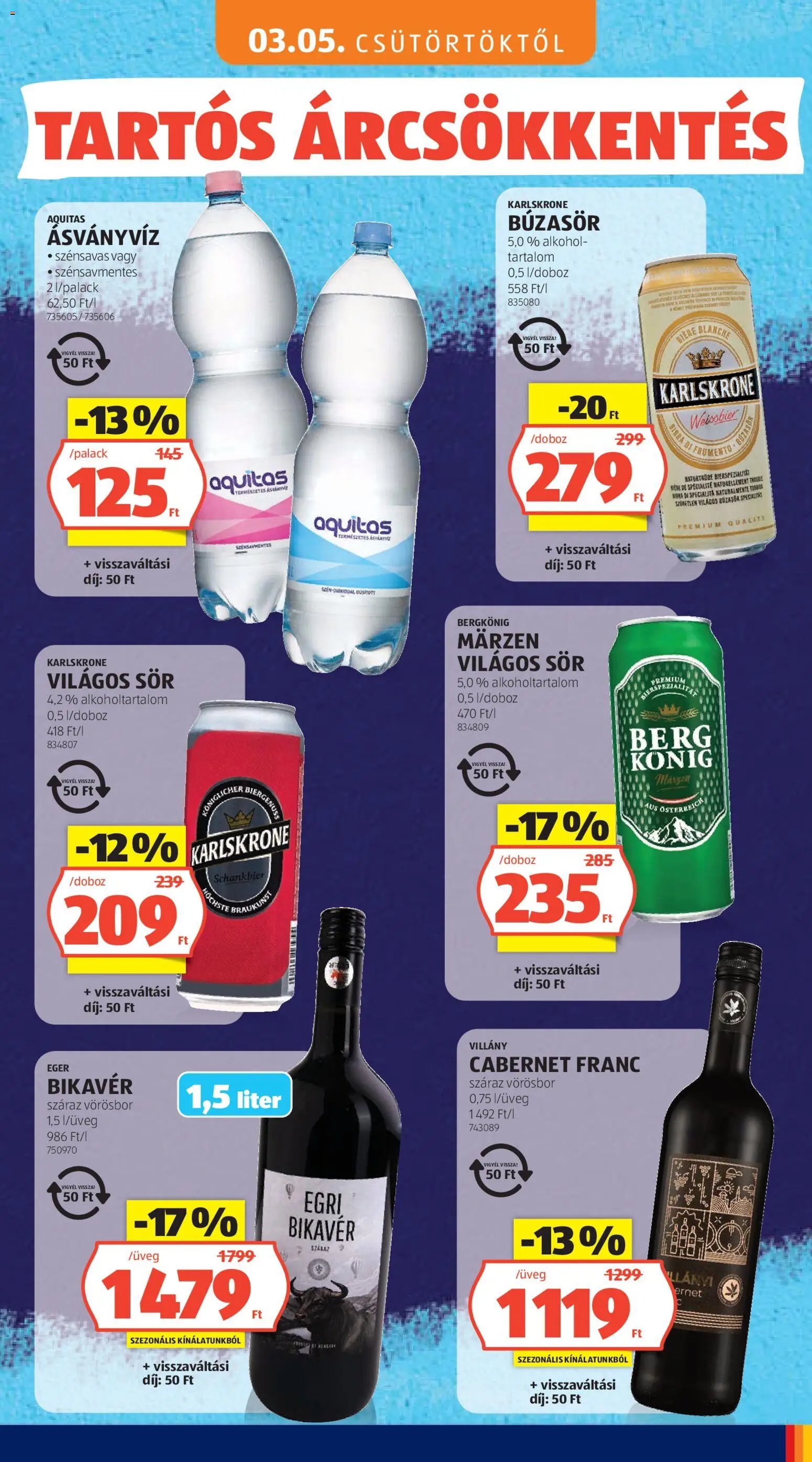 Aldi újság 2026.05.03. Aldi Tartós árcsökkentés flyer (2026-05-03)